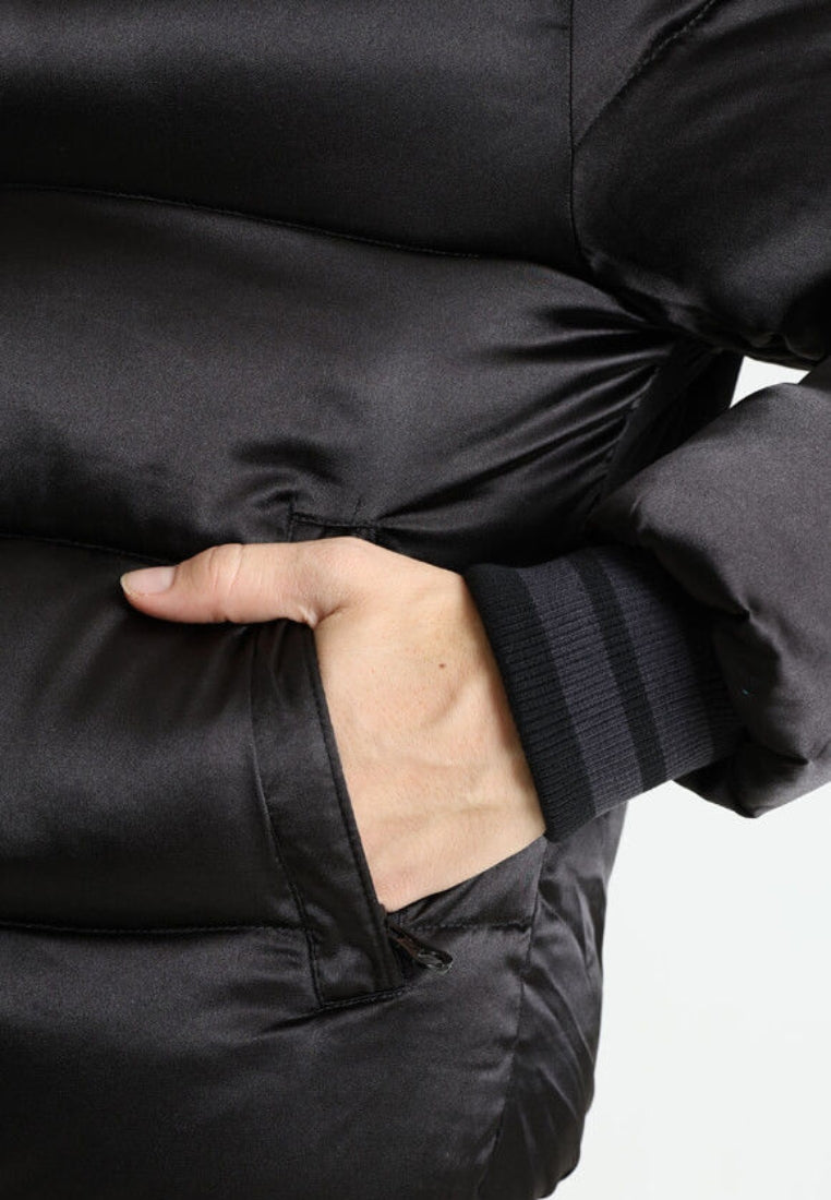 Satin Bomber Jacket in Black Vestes Boxeur des Rues