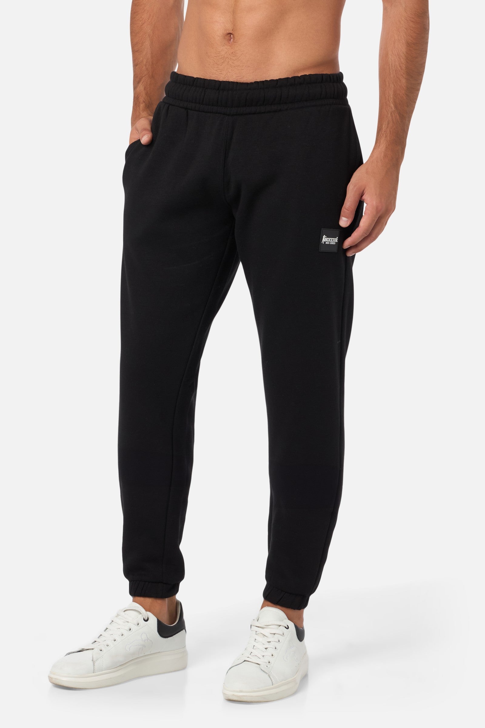 Long Pants With Patch in Black Pantalon Boxeur des Rues   