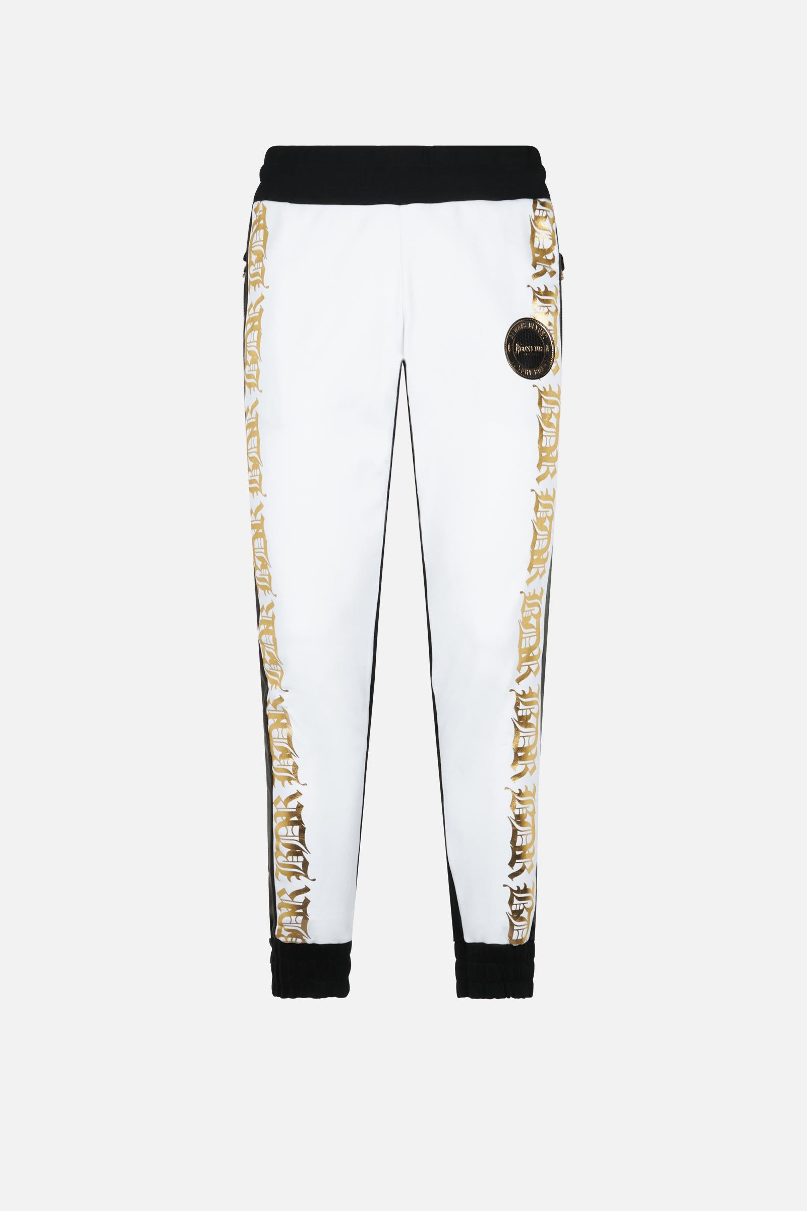 Sweatpants bicolores en noir-blanc Pantalons Boxeur des Rues   