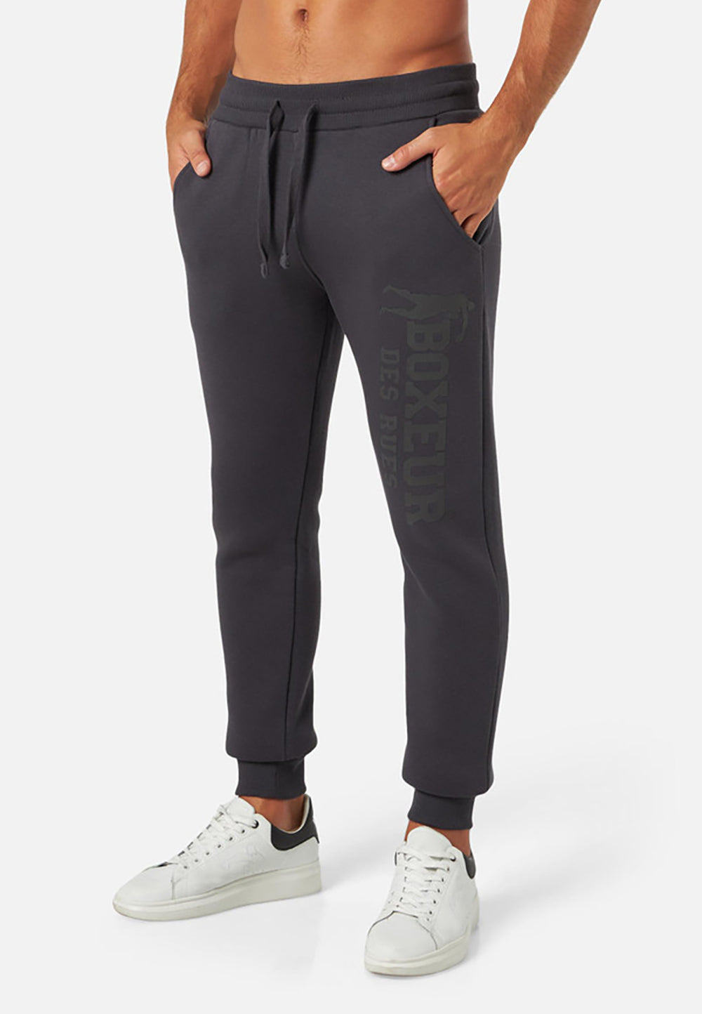 Slim Fit Sweatpant With Logo in Anthracite Pantalon Boxeur des Rues   