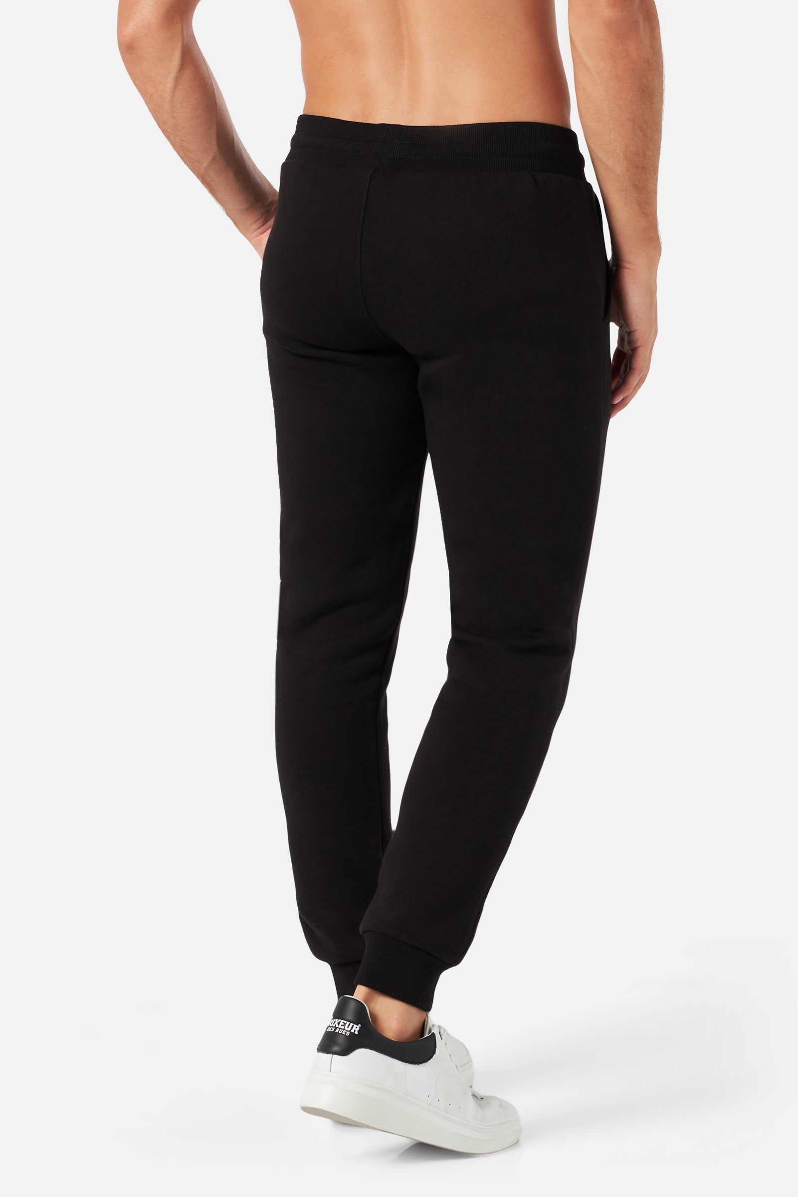 Sweatpant Slim Fit With Logo in Black-White Pantalon Boxeur des Rues