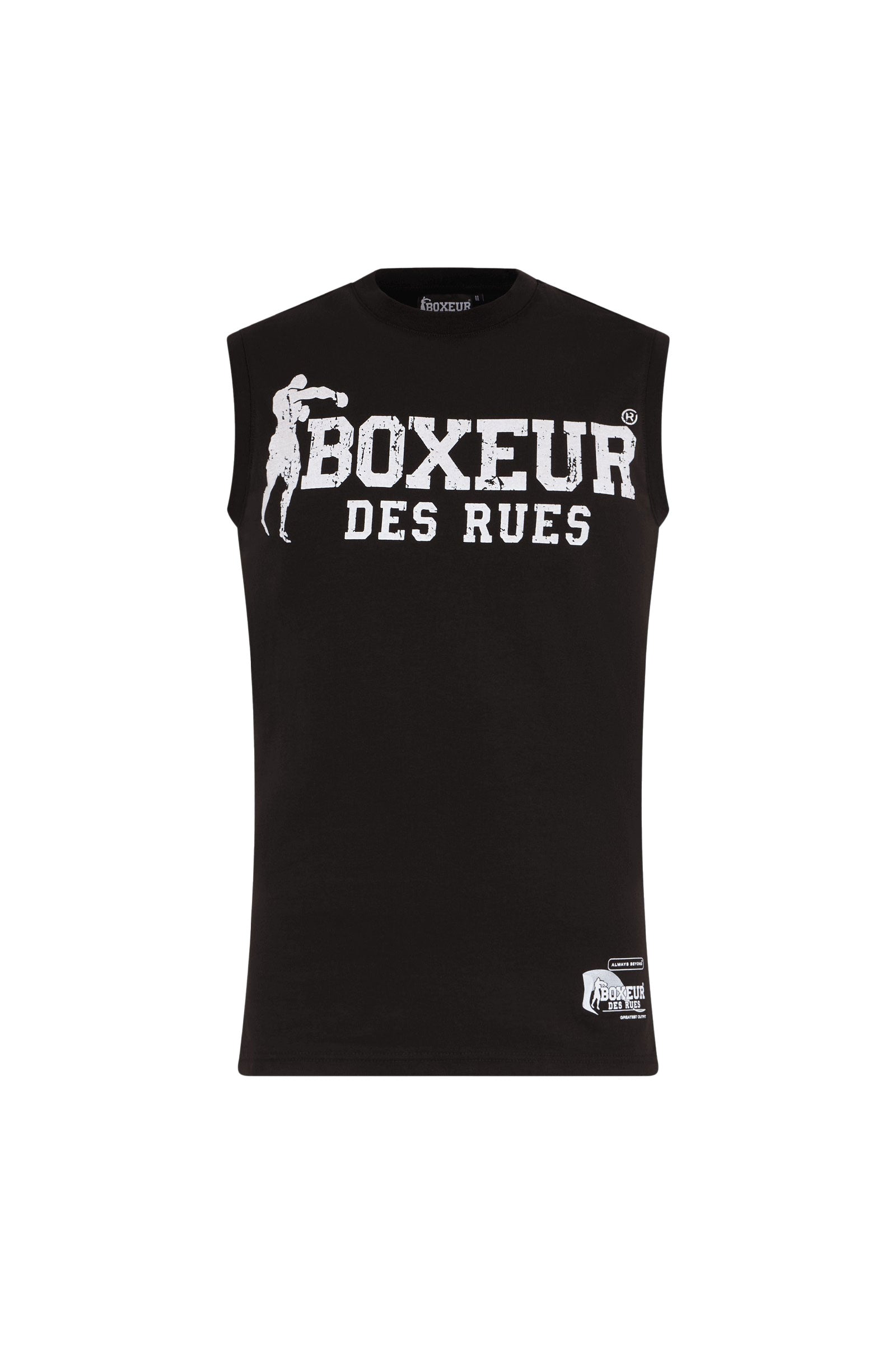 Basic Printed Tank Top en noir-blanc Débardeurs Boxeur des Rues   