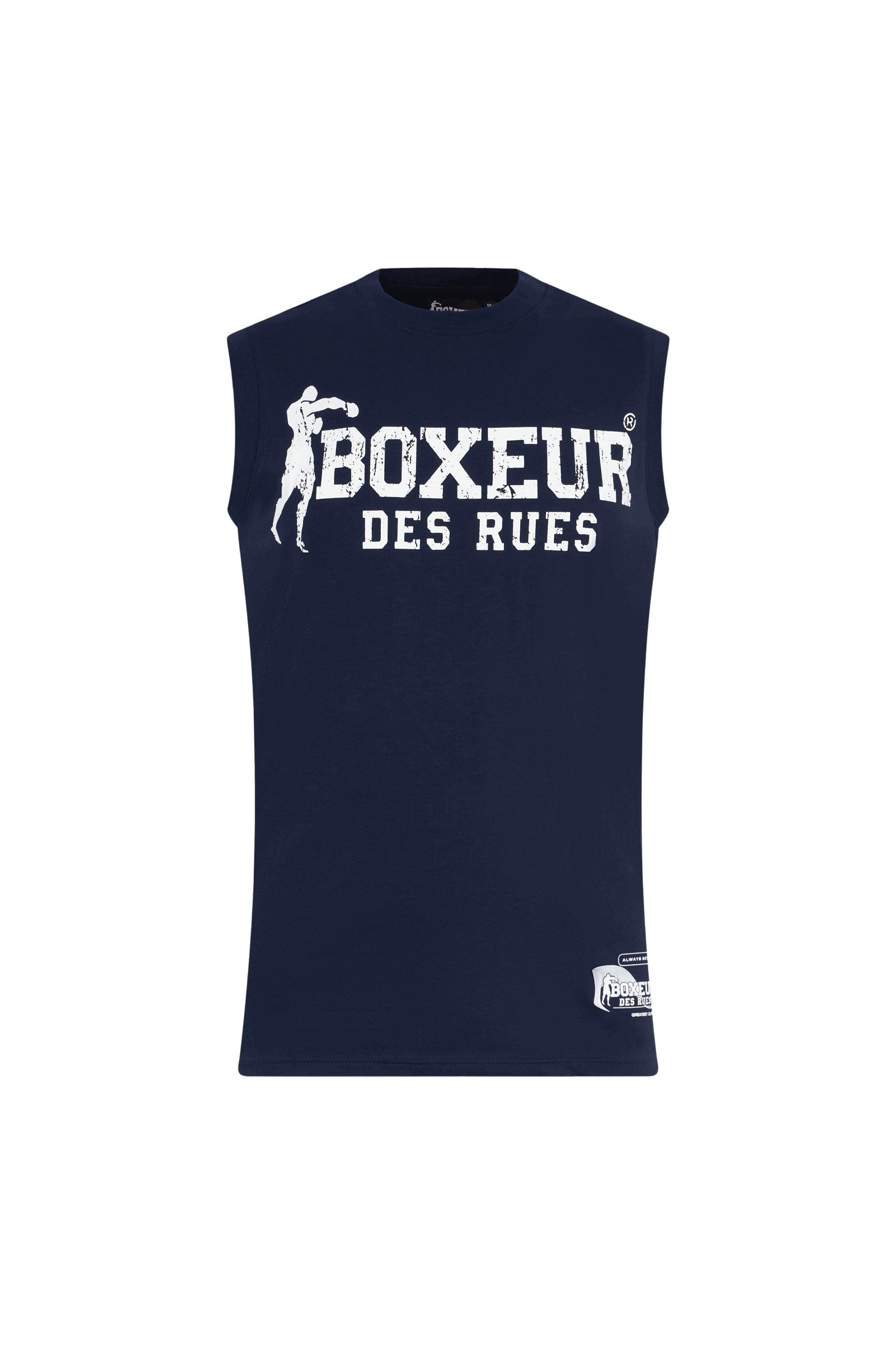 Basic Printed Tank Top dans Hauts Marine Boxeur des Rues   