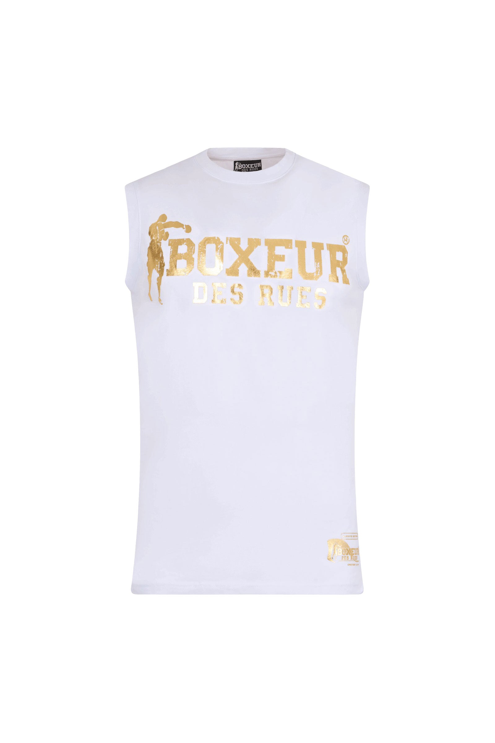 Basic Printed Tank Top en blanc-or Tops Boxeur des Rues   