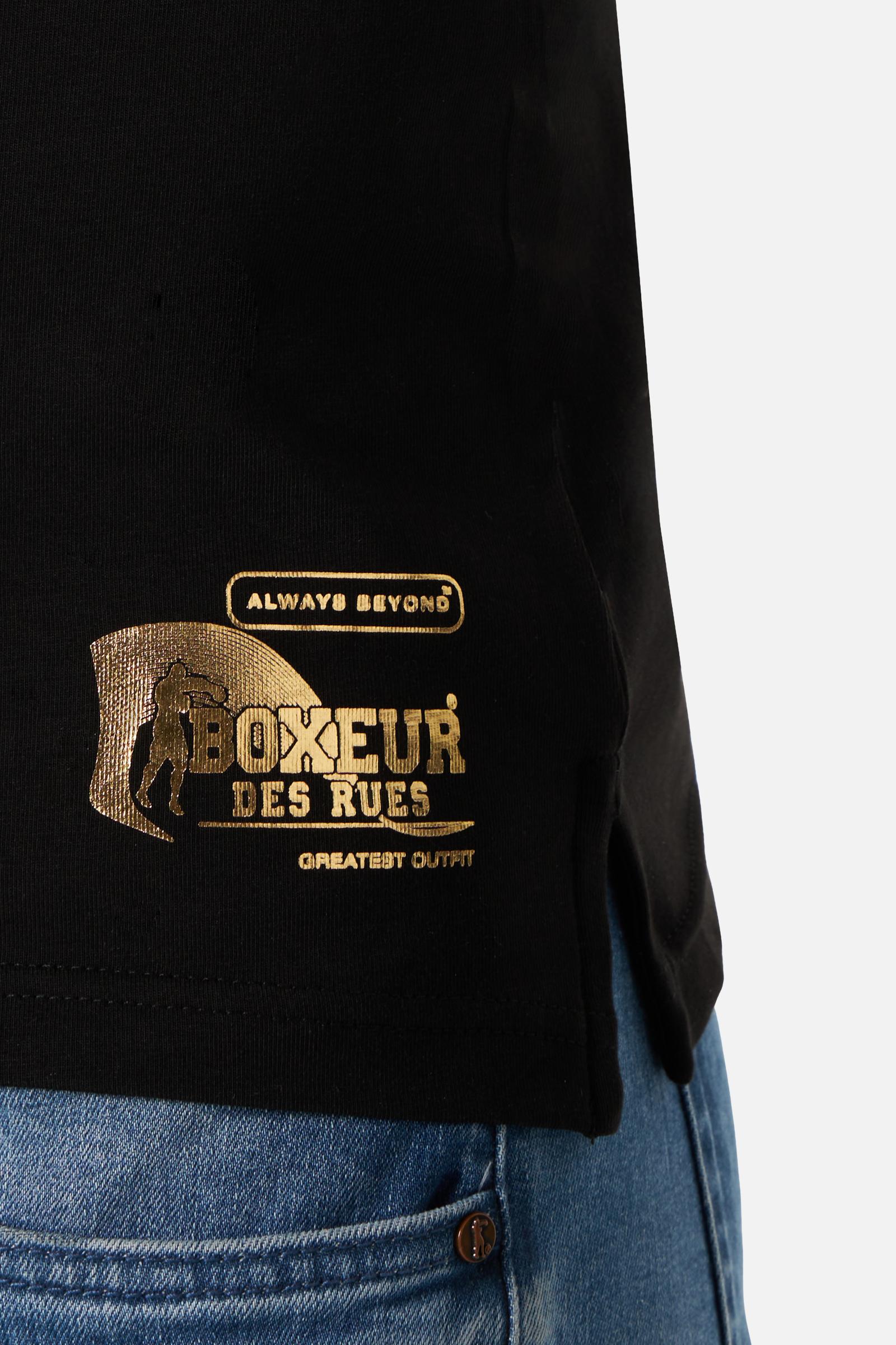 Débardeur imprimé basique noir et doré T-shirts Boxeur des Rues