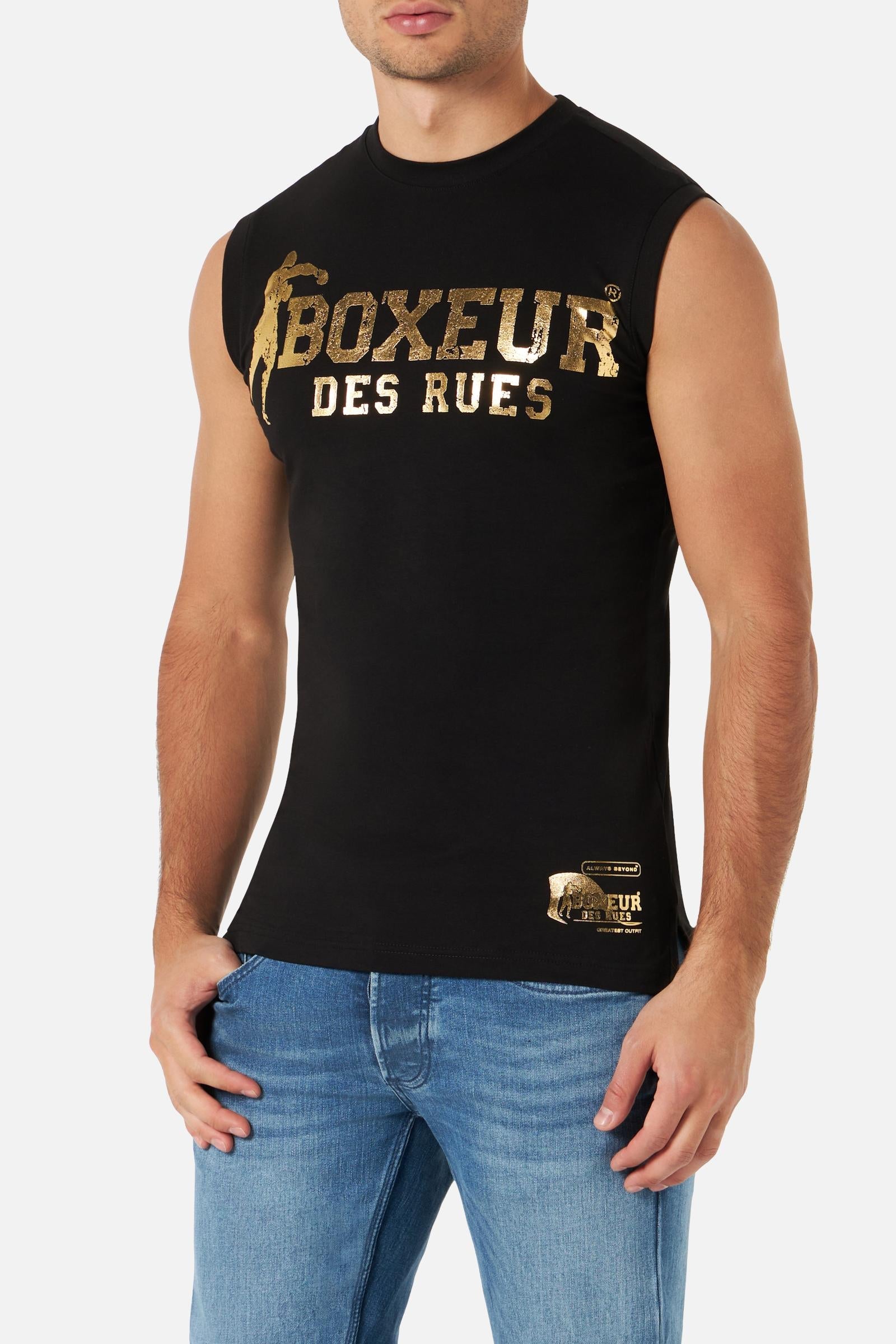 Débardeur imprimé basique noir et doré T-shirts Boxeur des Rues