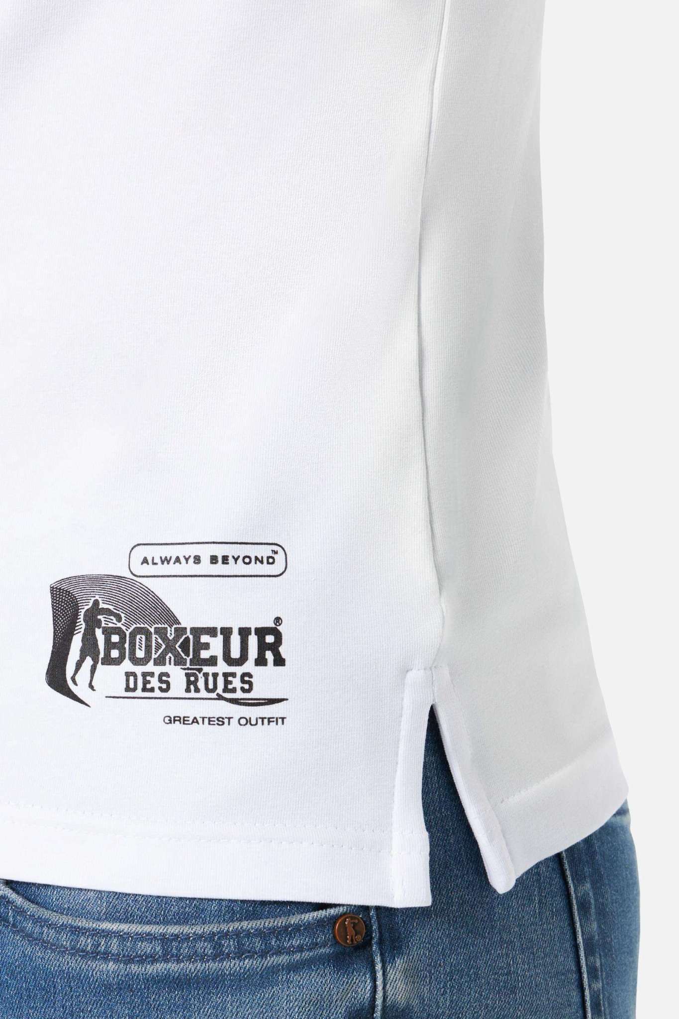 Débardeur basique imprimé blanc-noir T-shirts Boxeur des Rues
