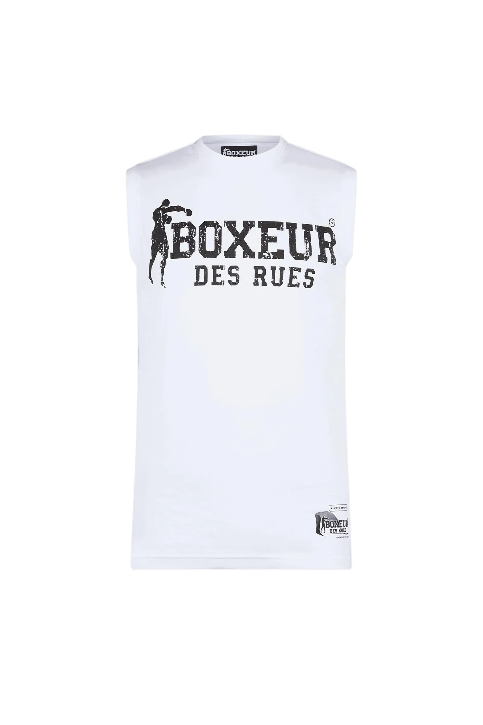 Débardeur basique imprimé blanc-noir T-shirts Boxeur des Rues