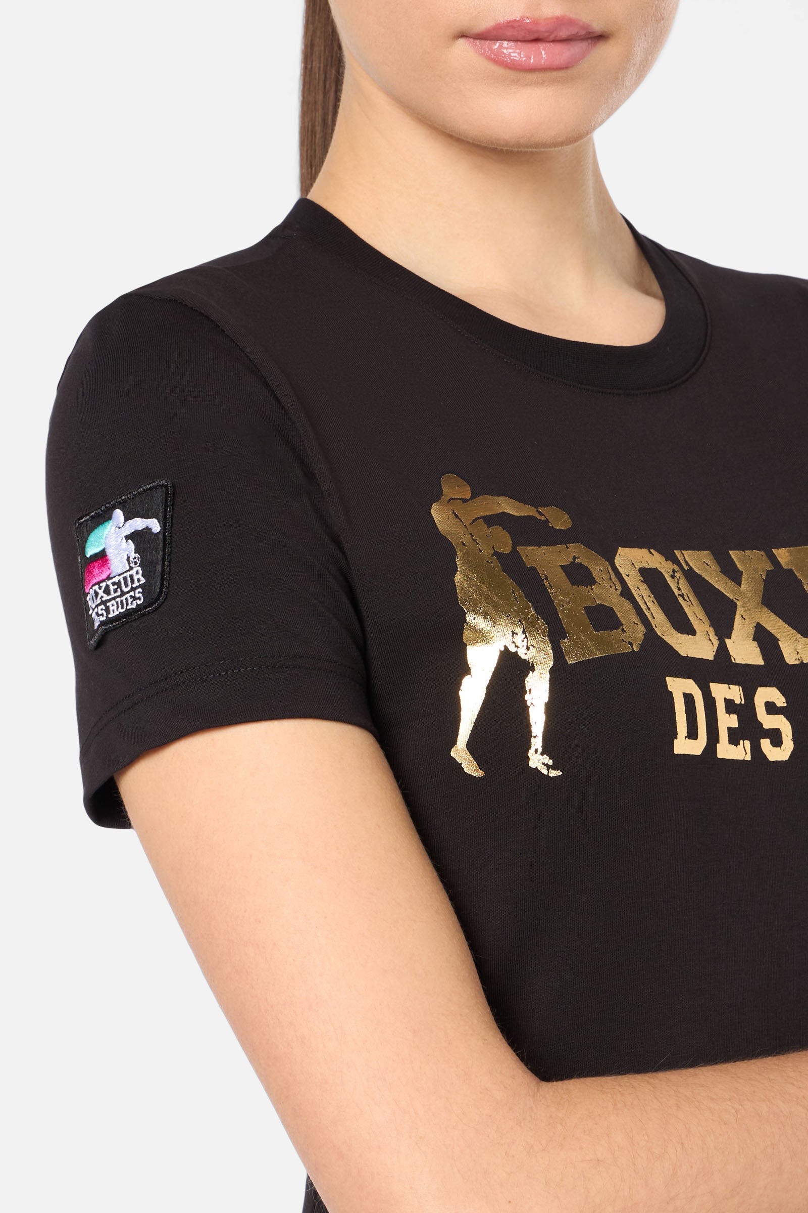 T-shirts Iconic Logo Tee en noir et or Boxeur des Rues   