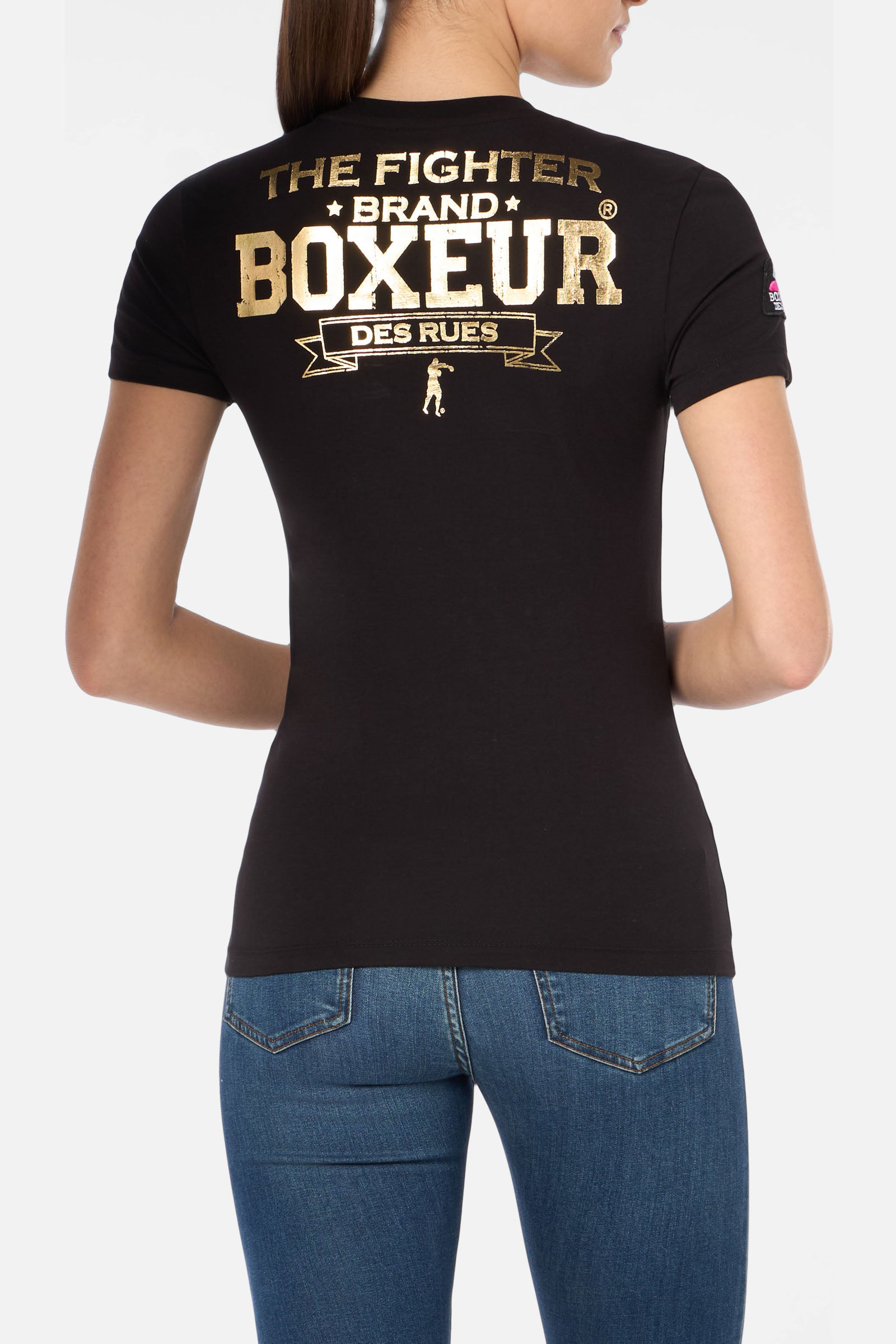 T-shirts Iconic Logo Tee en noir et or Boxeur des Rues   