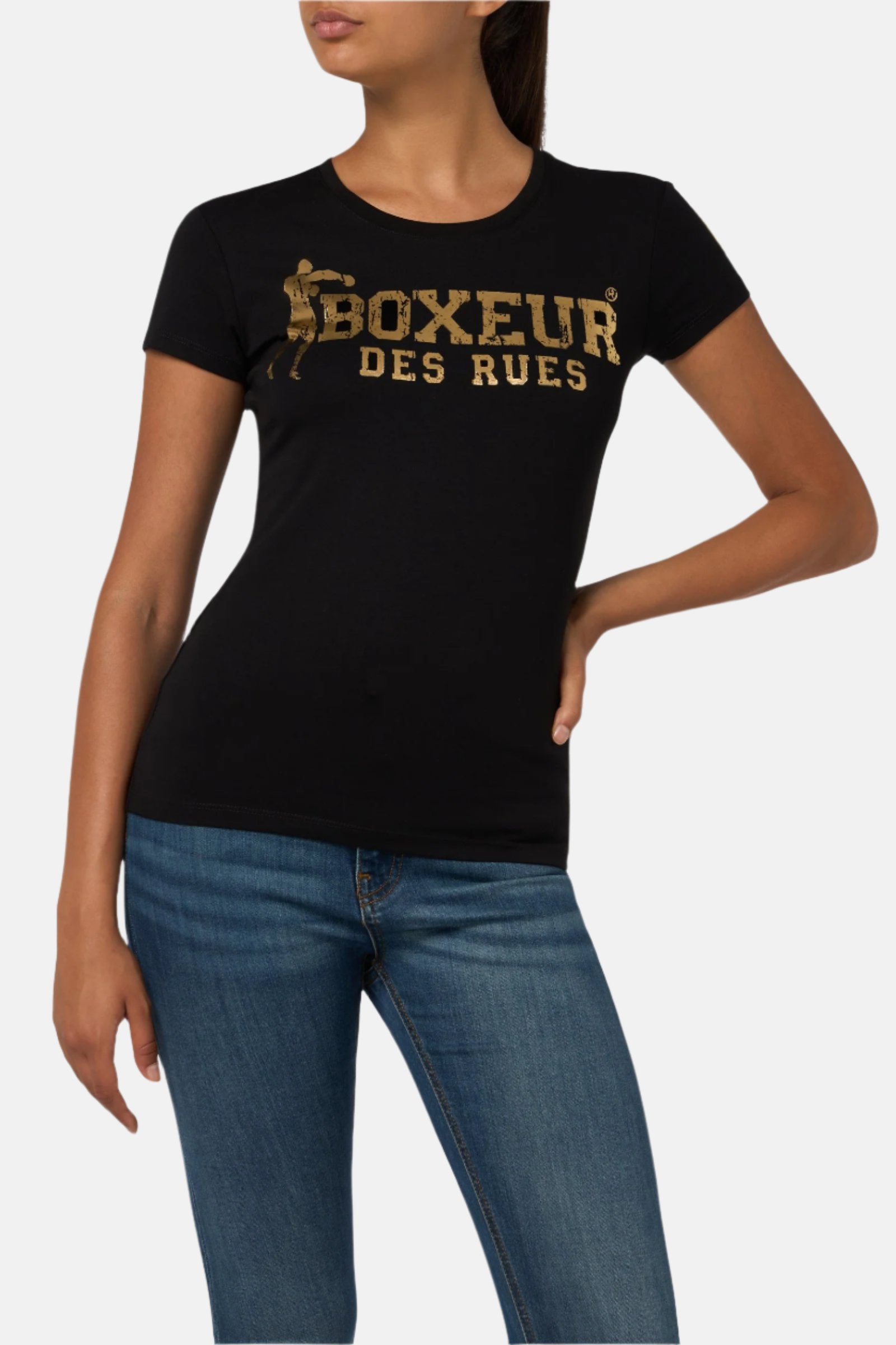 T-shirt Iconic Logo en noir et or T-shirts Boxeur des Rues   