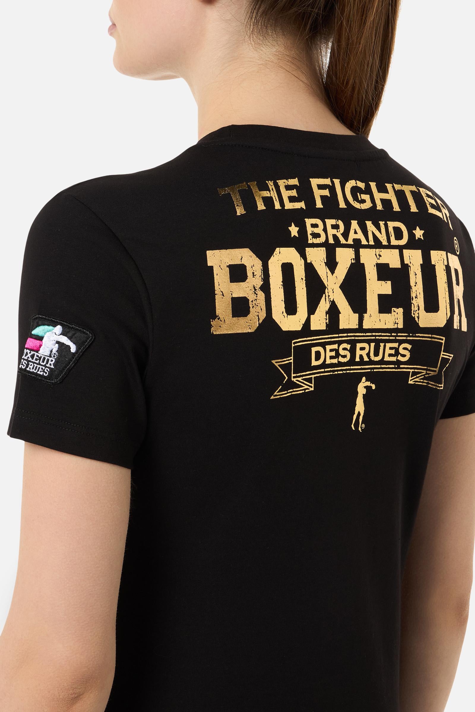 T-shirt Iconic Logo en noir et or