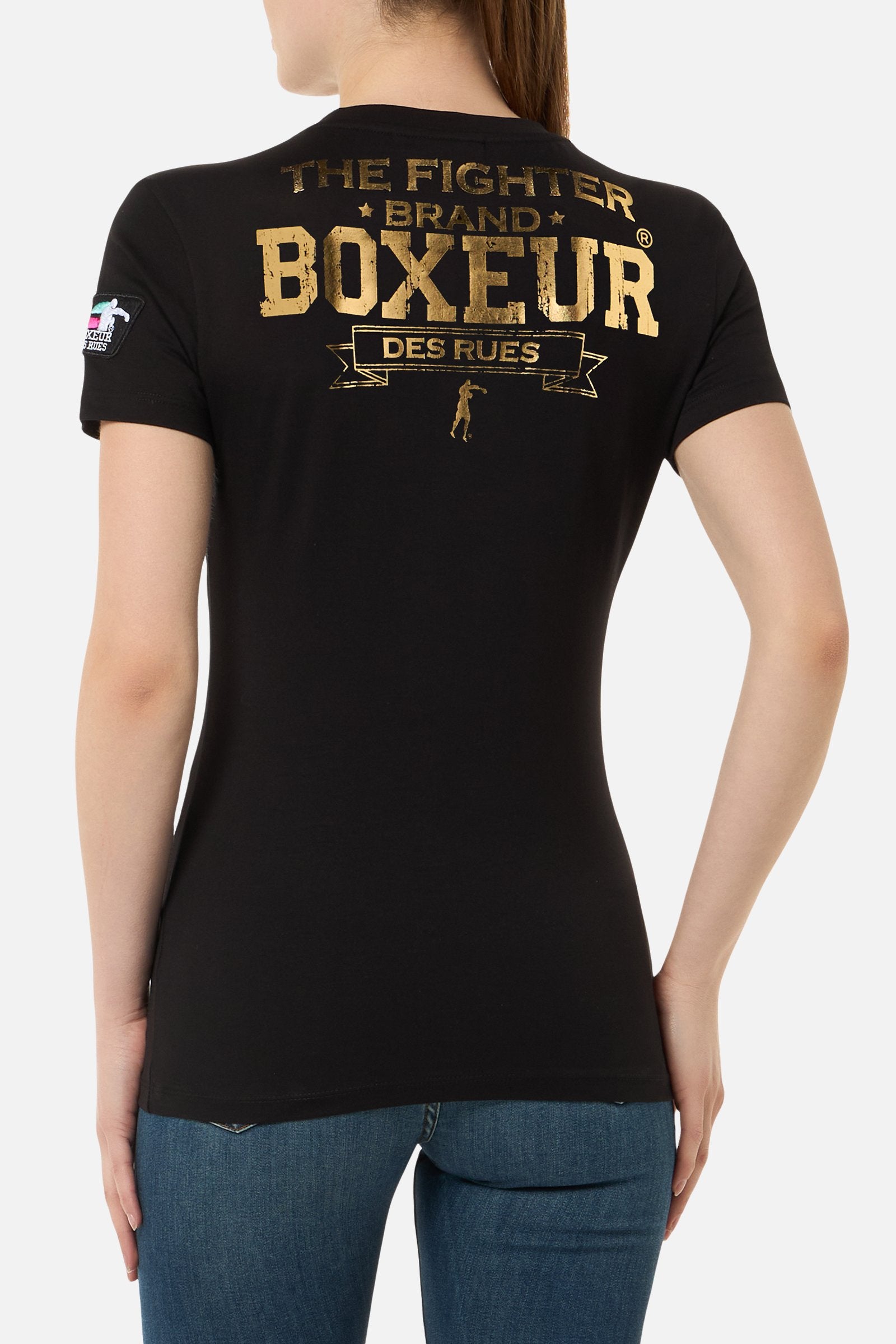 T-shirt Iconic Logo en noir et or