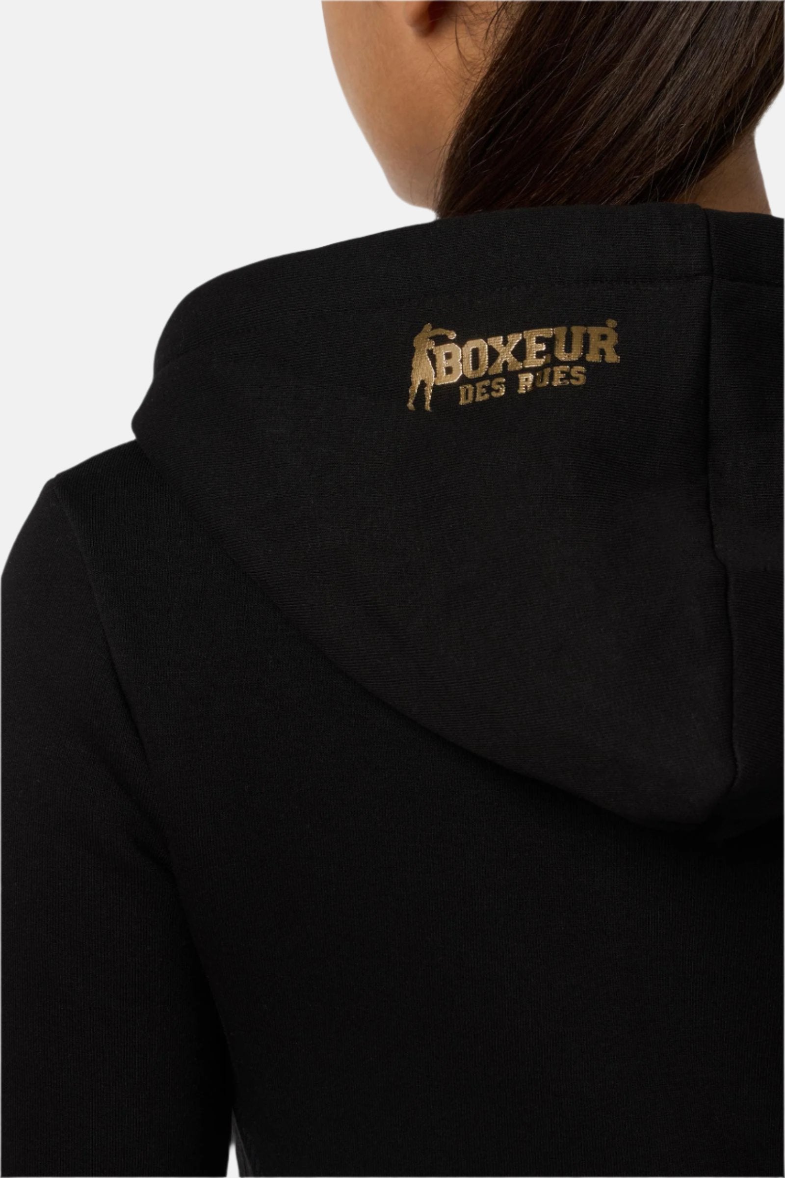 Basic Logo Full Zip Sweatshirt en noir et or Sweatshirts Boxeur des Rues   