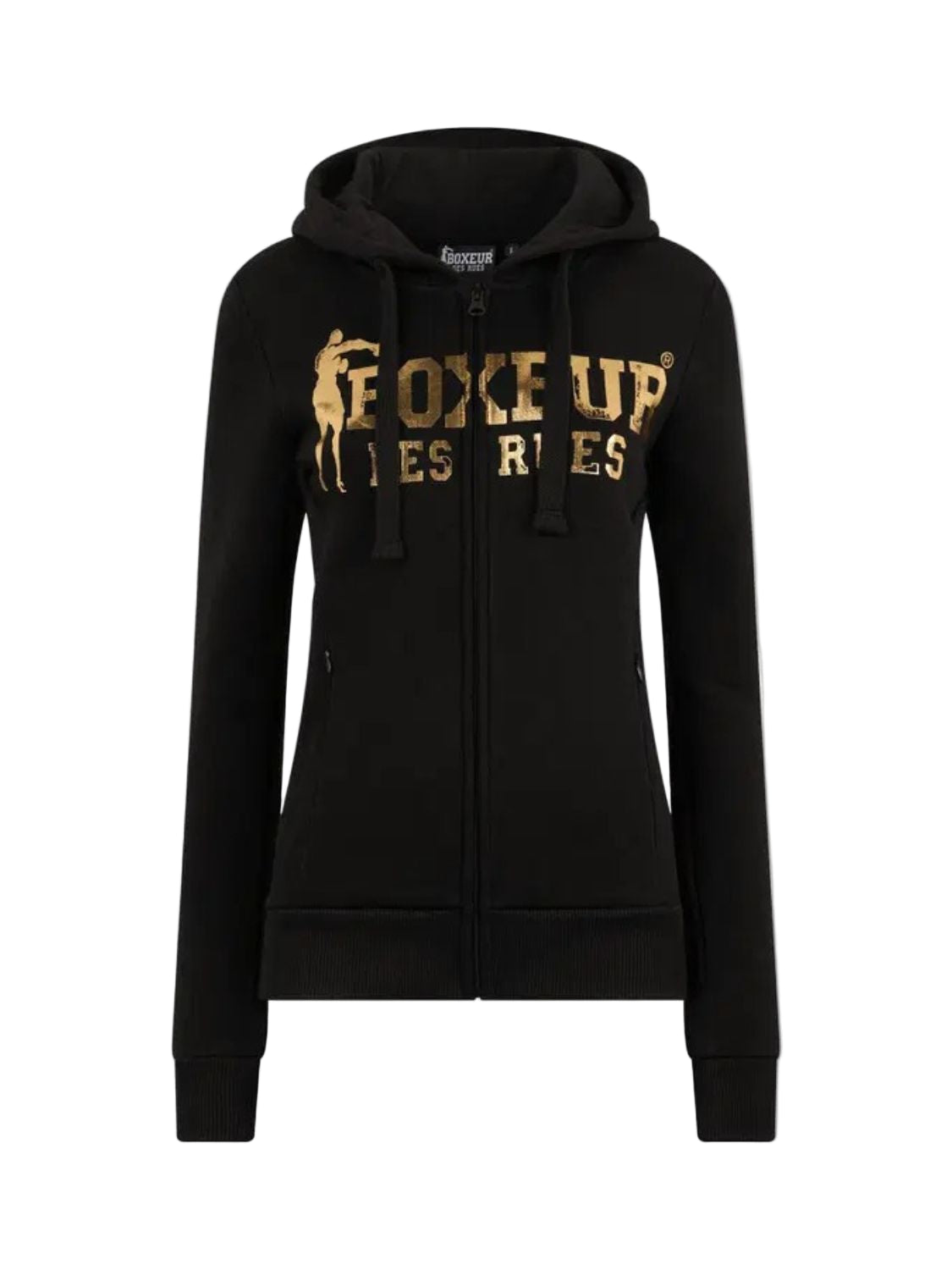Basic Logo Full Zip Sweatshirt en noir et or Sweatshirts Boxeur des Rues