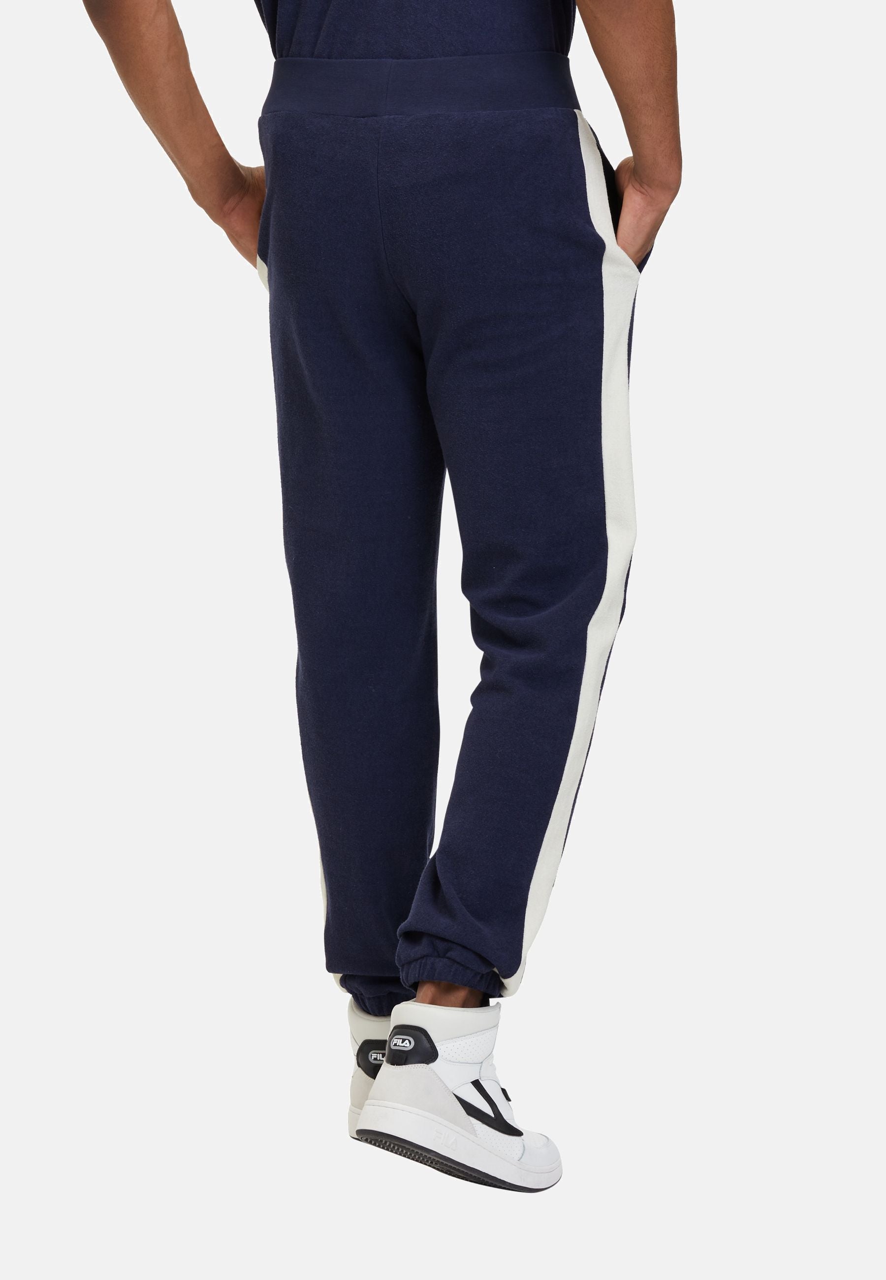 Laredo Towelling Track Pants in Black Iris Antique White Pantalons Fila   