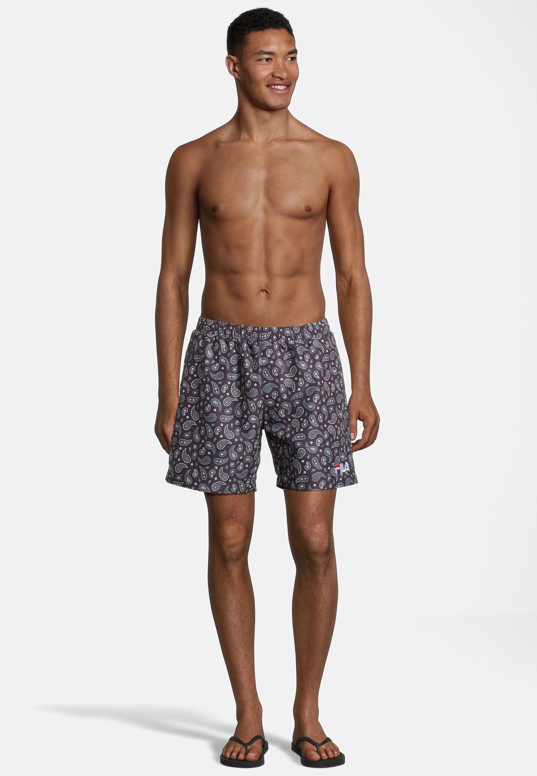 Seoul AOP Beach Shorts in Black Paisley AOP Maillot de bain Fila   