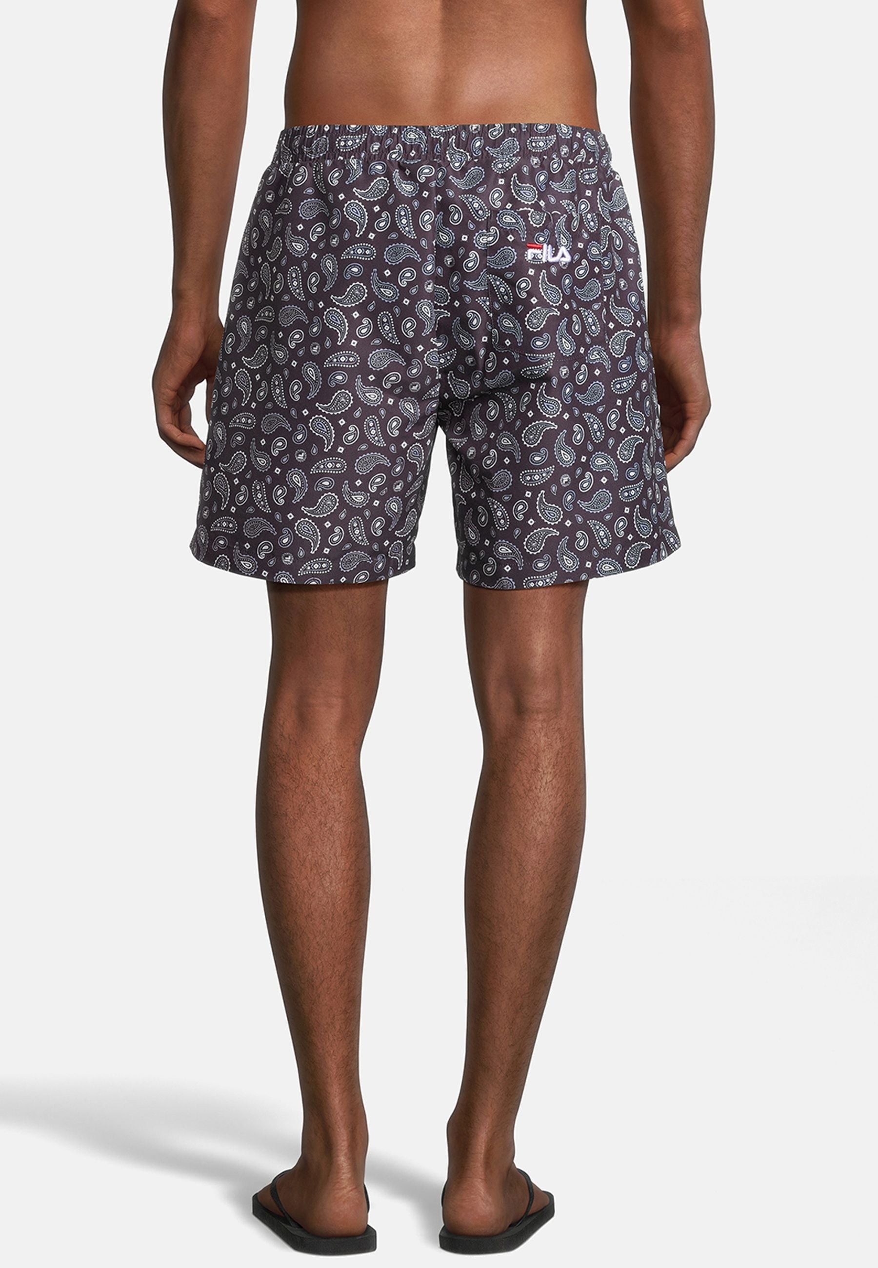 Seoul AOP Beach Shorts in Black Paisley AOP Maillot de bain Fila   