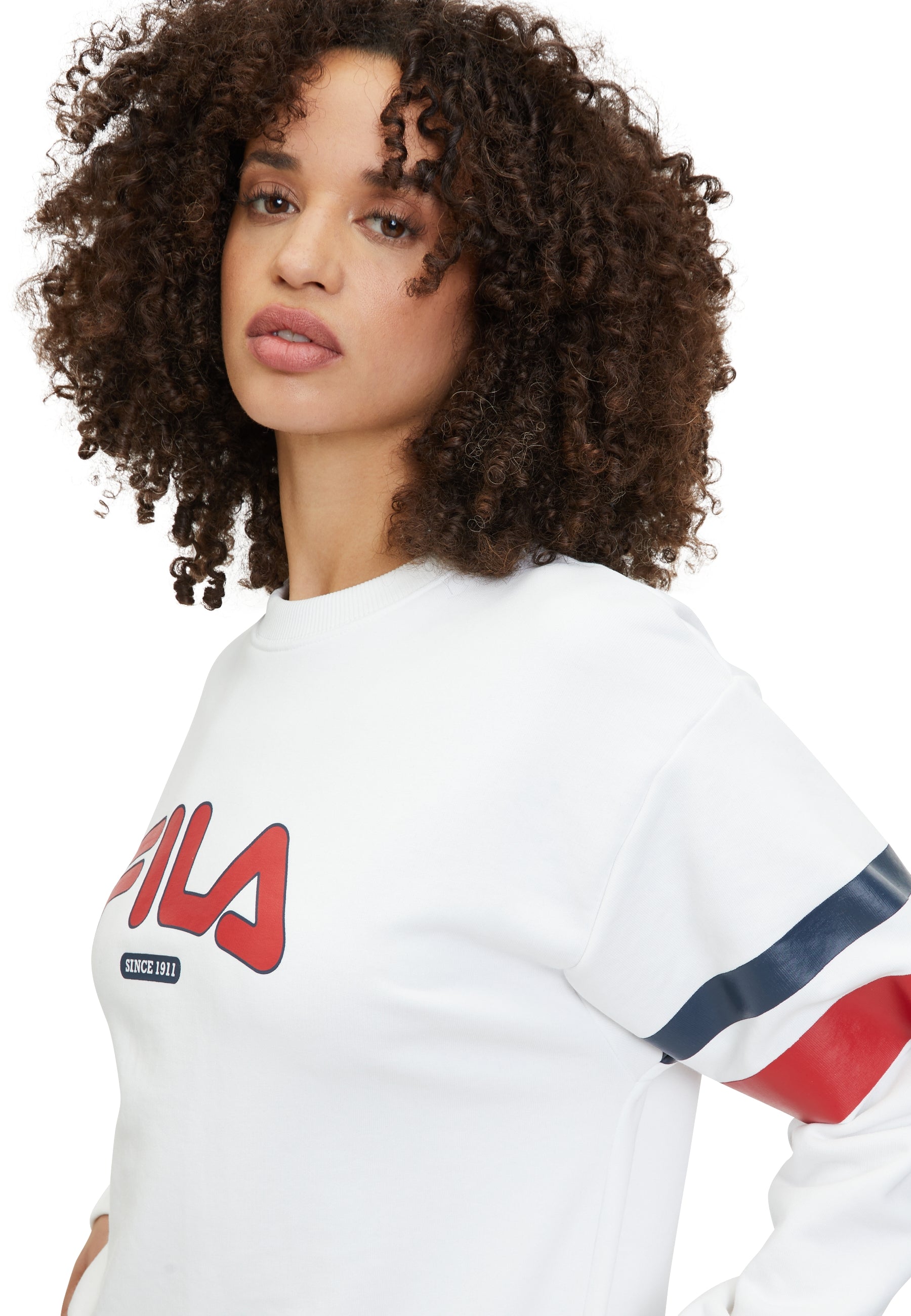 Latur Graphic Crew Sweat in Bright White Sweatshirts Fila   