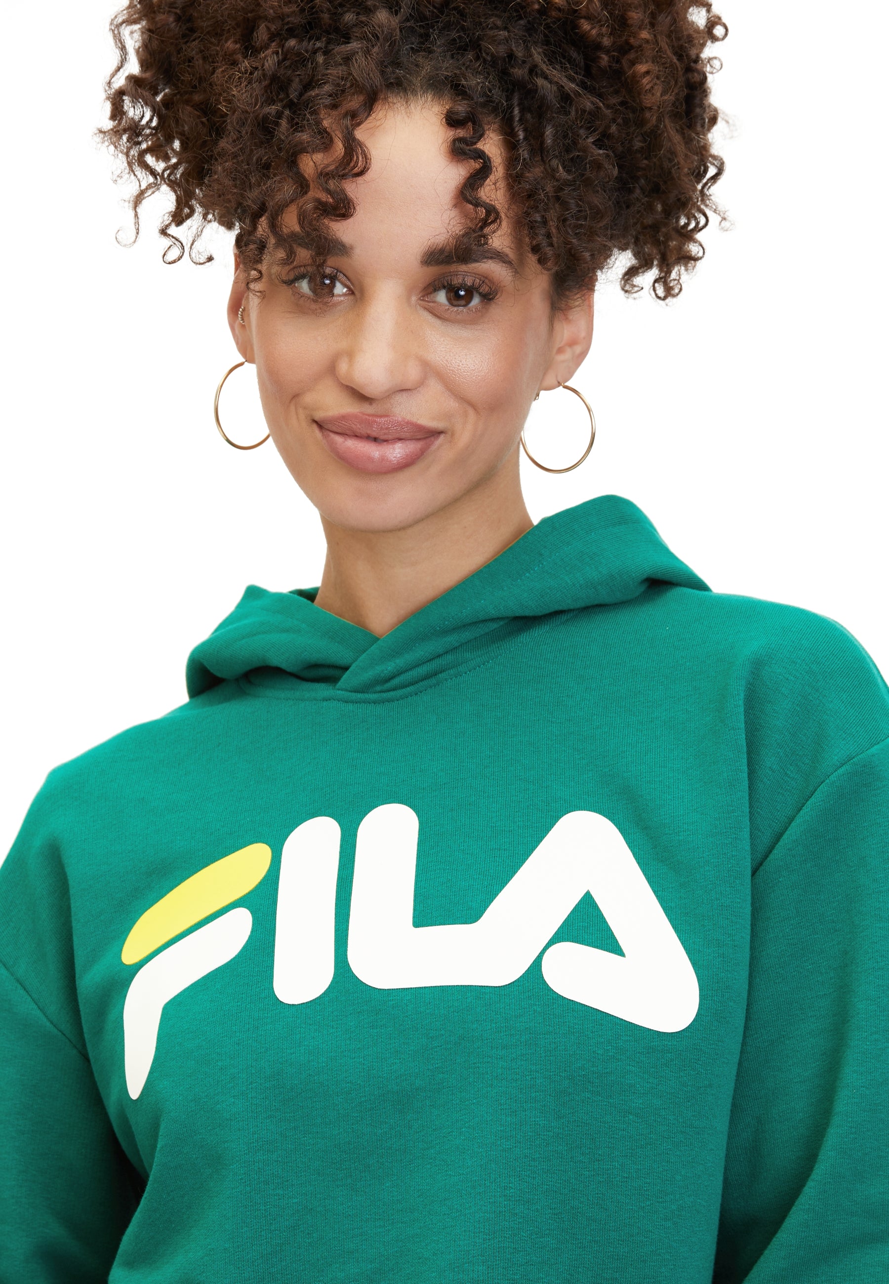 Sweat à capuche Lafia Cropped Logo Hoody in Aventurine Fila   