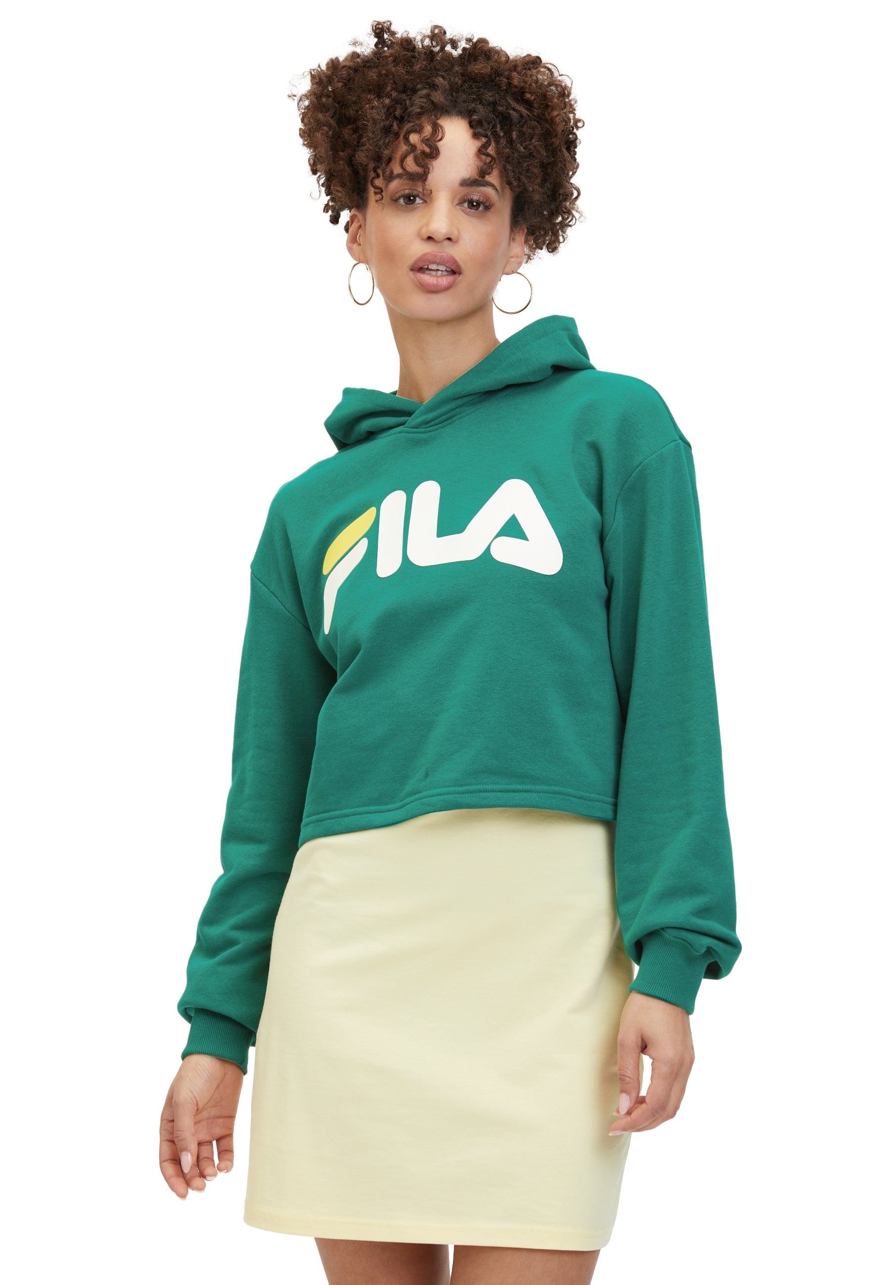 Sweat à capuche Lafia Cropped Logo Hoody in Aventurine Fila   