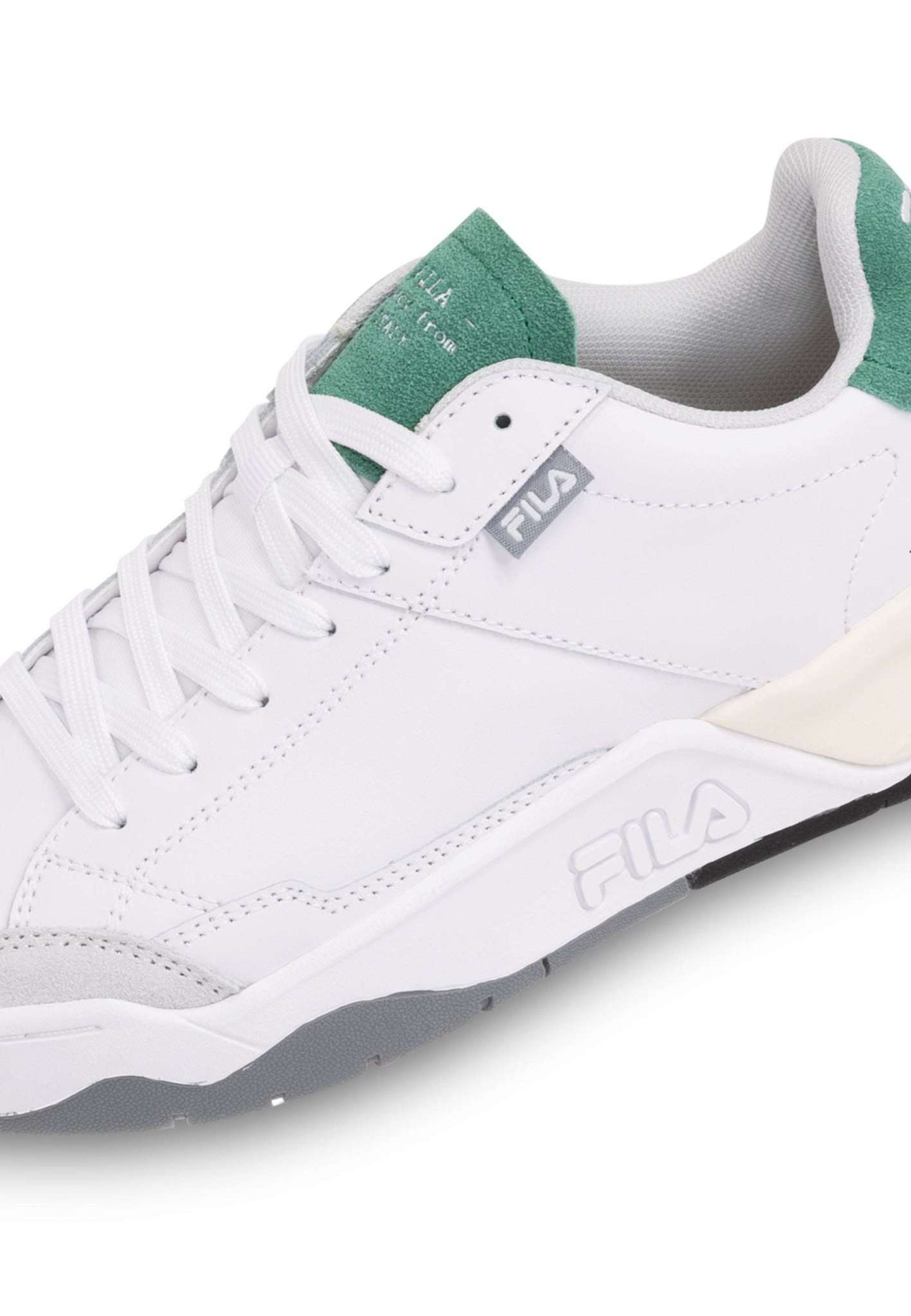 Fila Avenida in White-Verdant Green Baskets Fila   