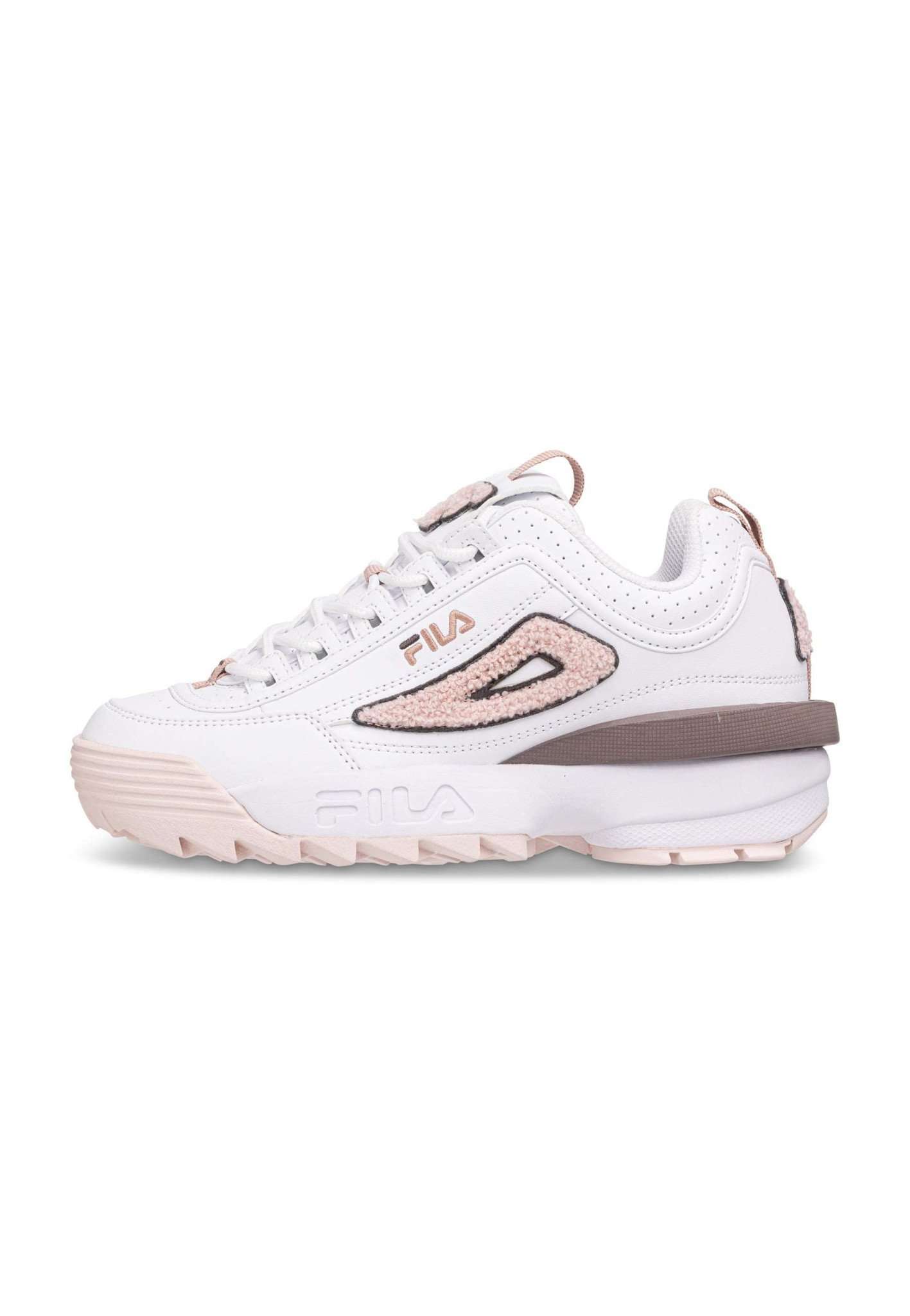 Baskets Disruptor Patch Wmn in White-Pale Mauve Fila   