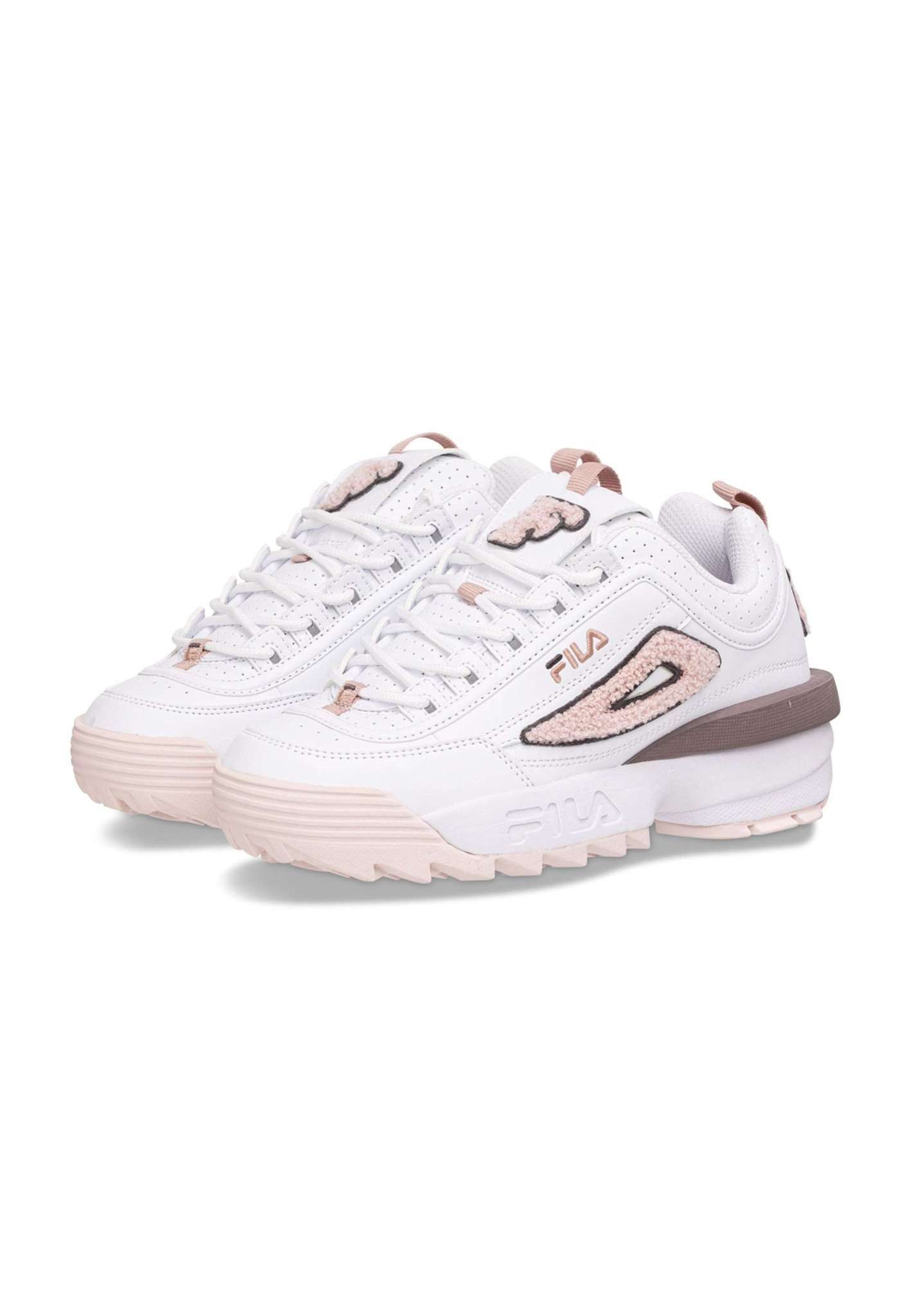 Baskets Disruptor Patch Wmn in White-Pale Mauve Fila   