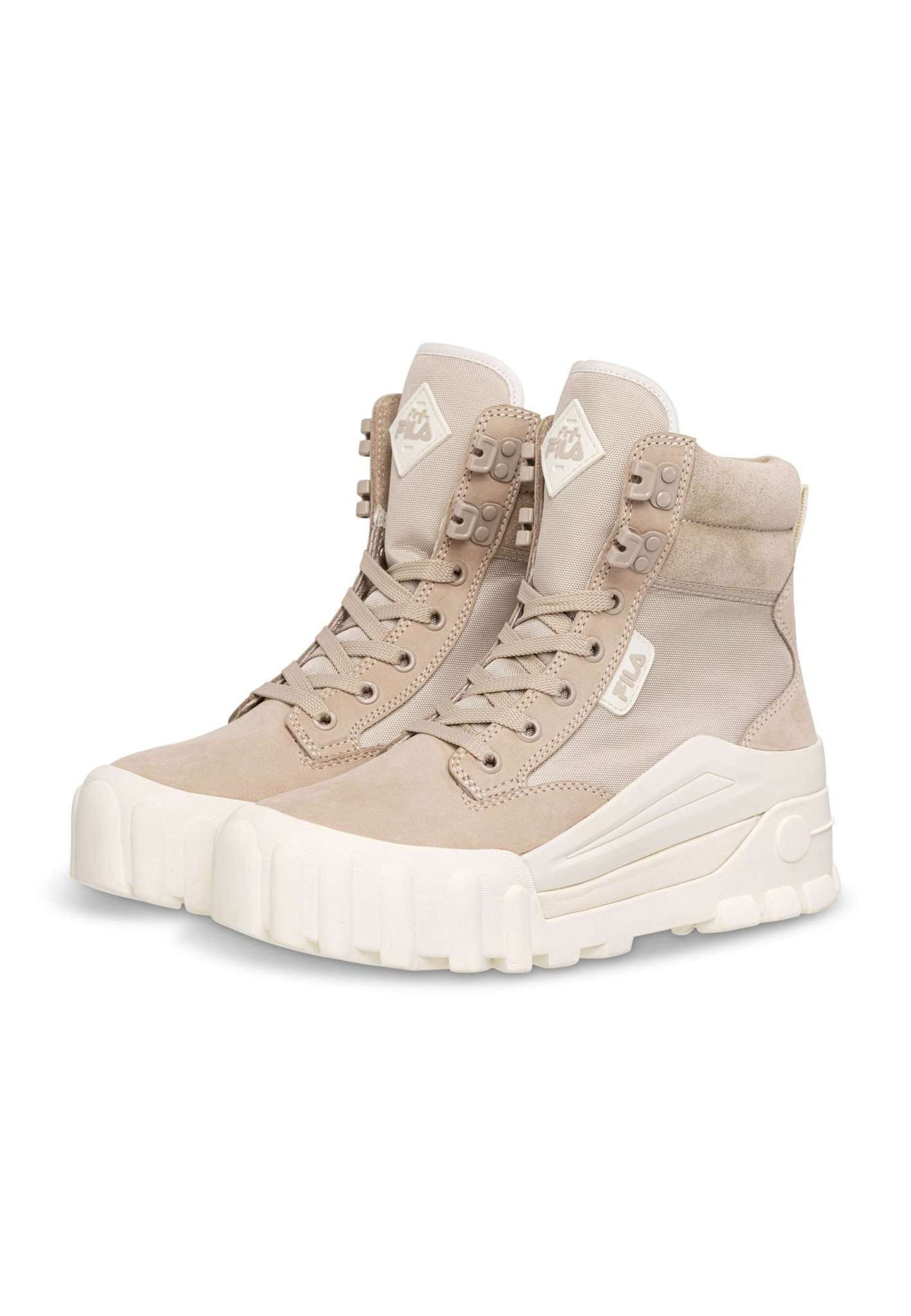 Bottes à lacets Grungelution Mid Wmn en Feather Gray-Marshmallow Fila   