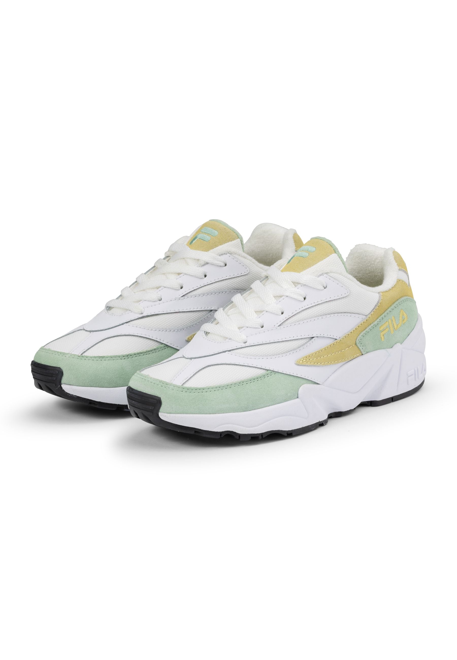 Baskets V94M Wmn in White-Smoke Green Fila   