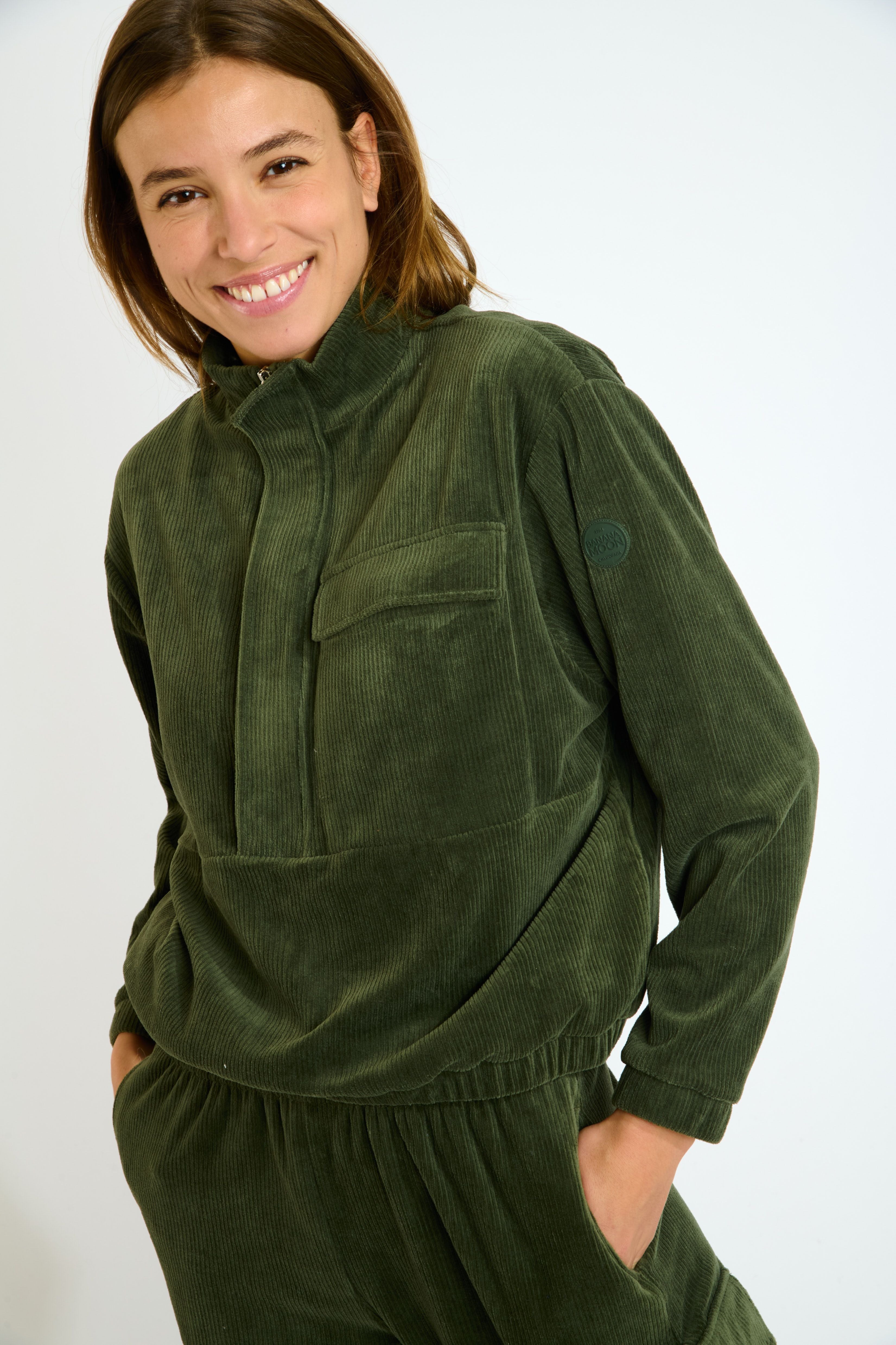 GAVIN-QUANDARY Sweat-shirt en kaki Sweatshirts Banana Moon