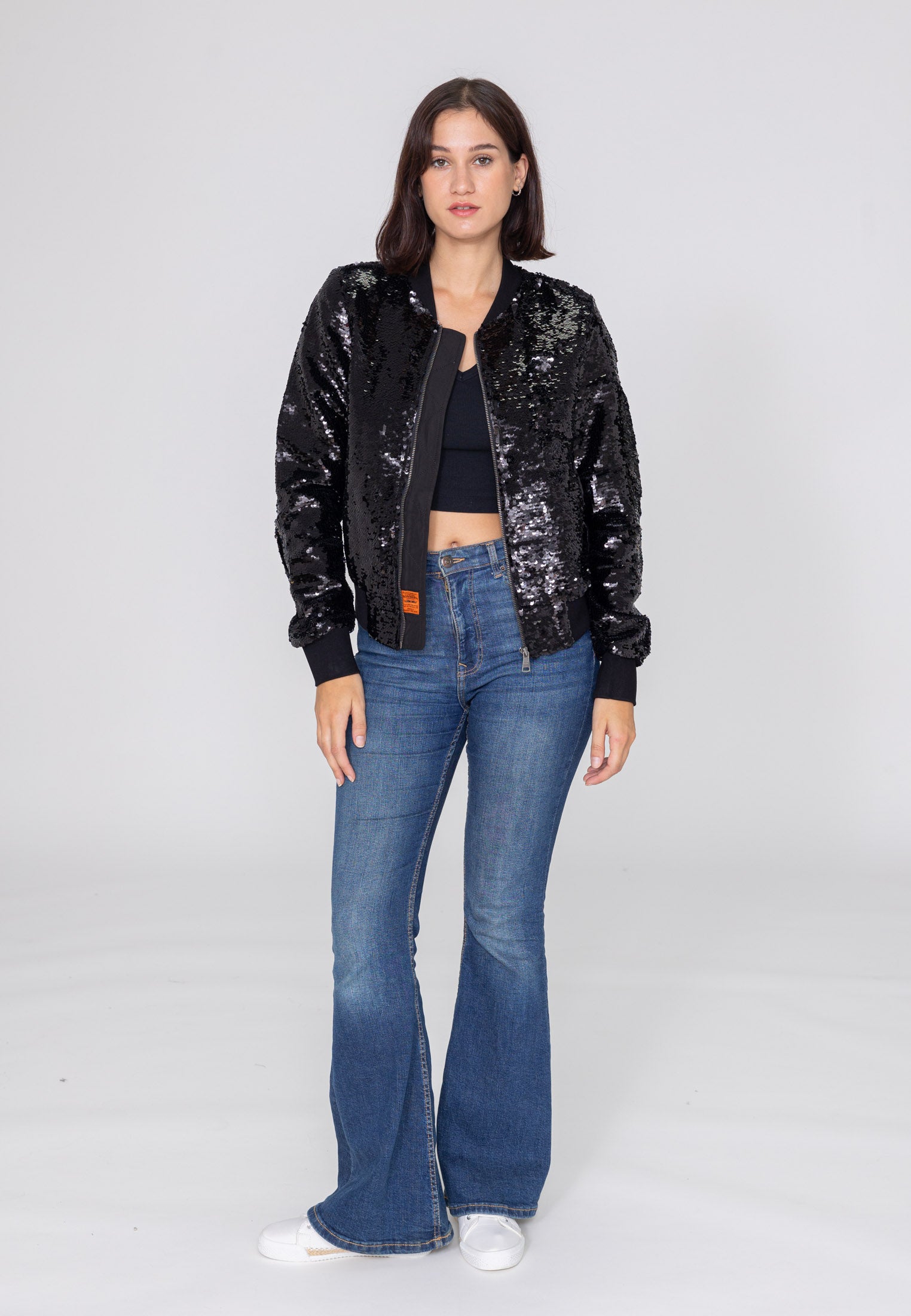 Veste bomber Glitter W dans Black Vestes Bombers Original   