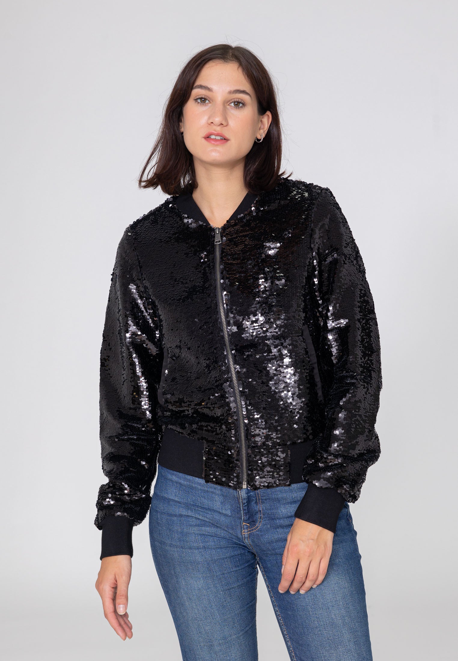 Veste bomber Glitter W dans Black Vestes Bombers Original   