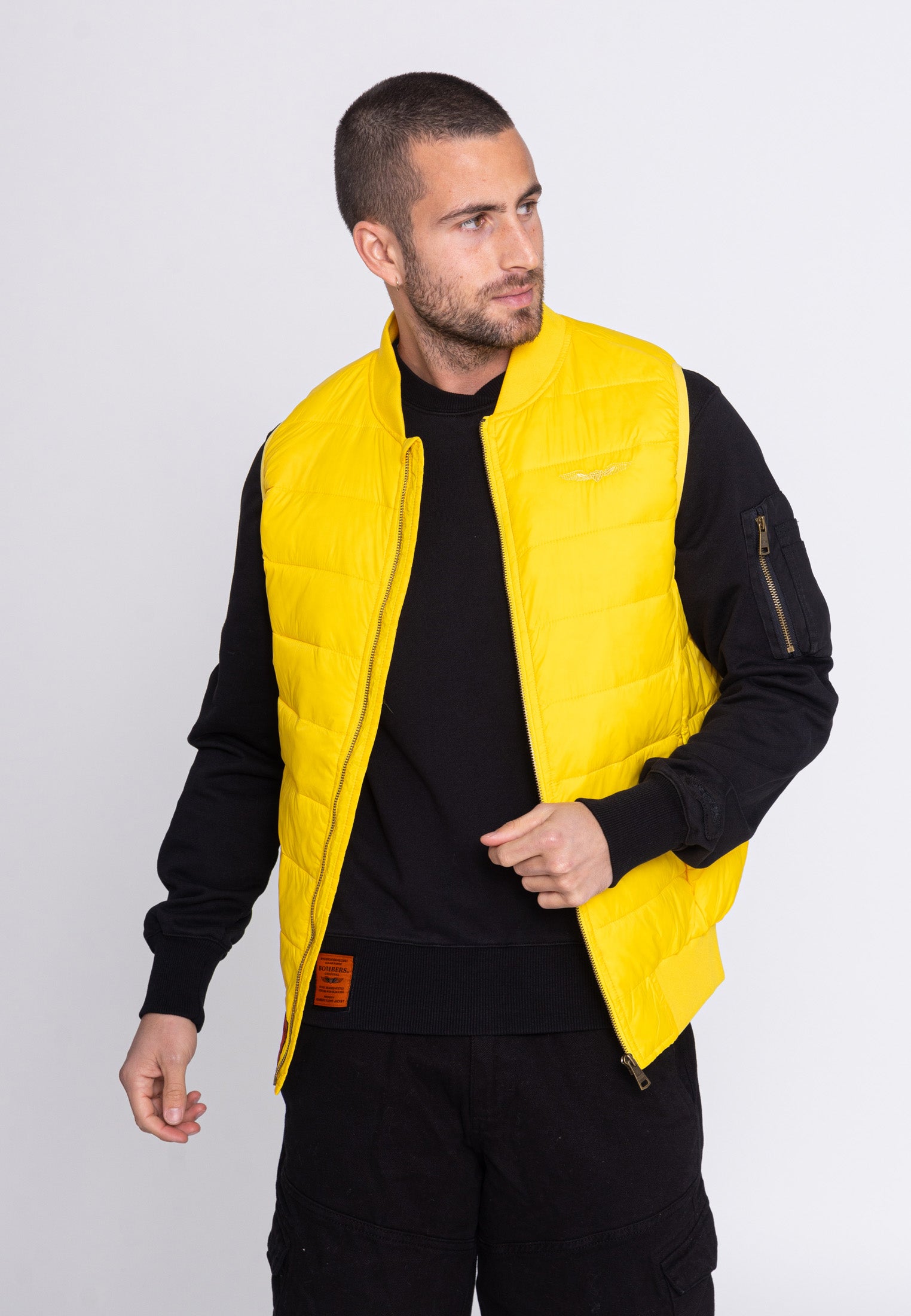 Houston M Gilet matelassé en D.Yellow Vestes Bombers Original   