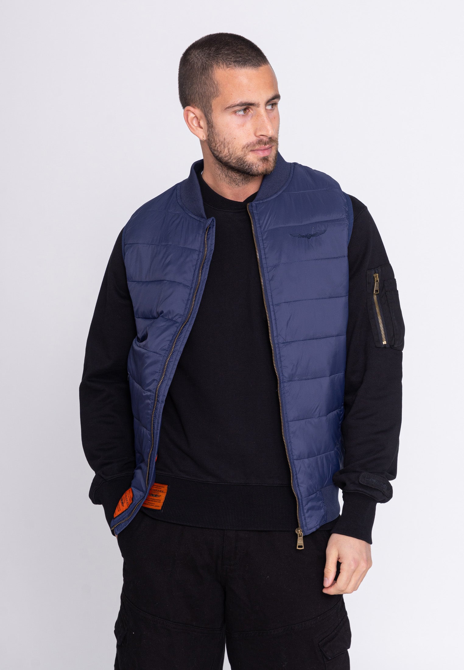 Houston M Gilet matelassé in Navy Vestes Bombers Original   