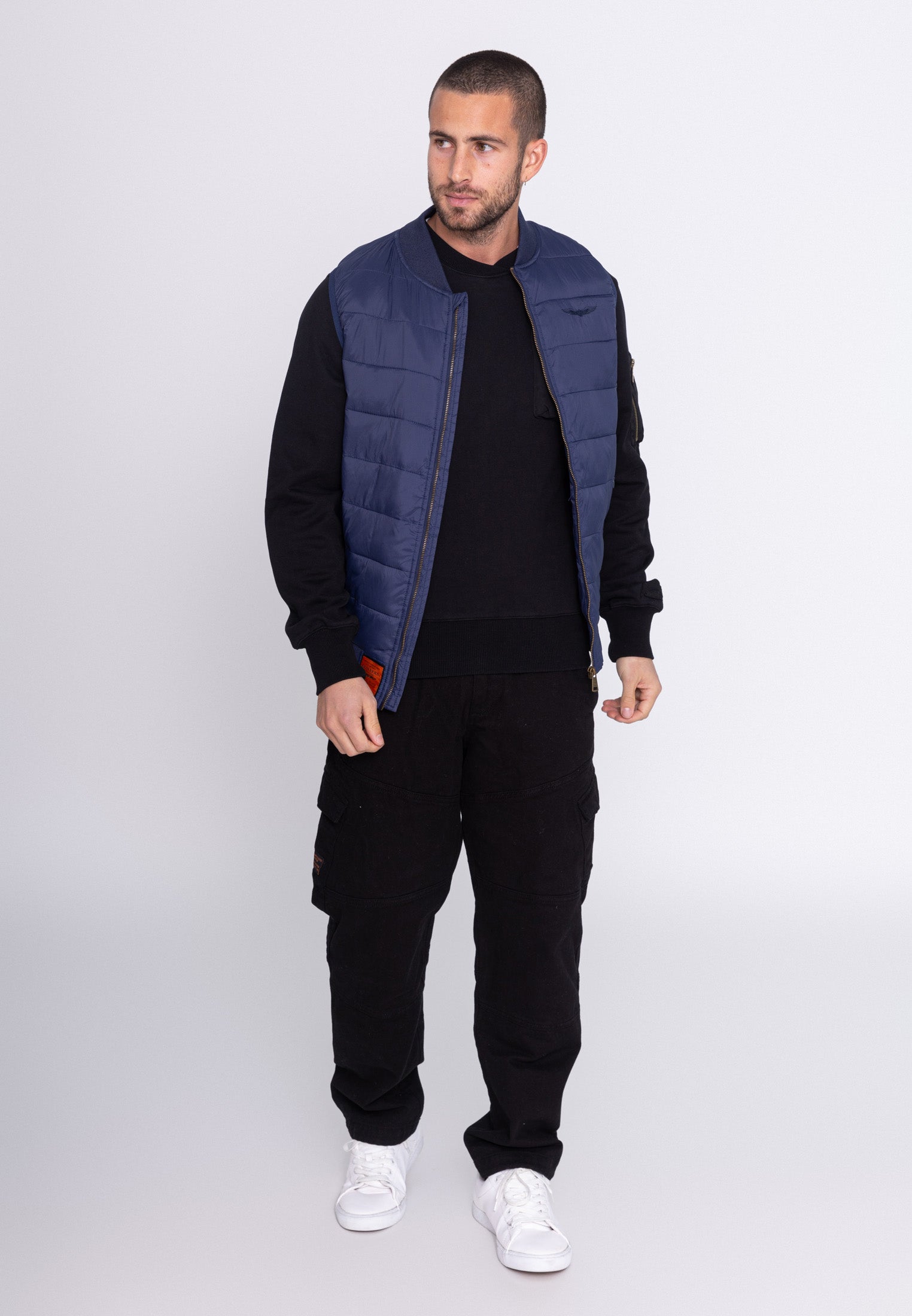 Houston M Gilet matelassé in Navy Vestes Bombers Original   