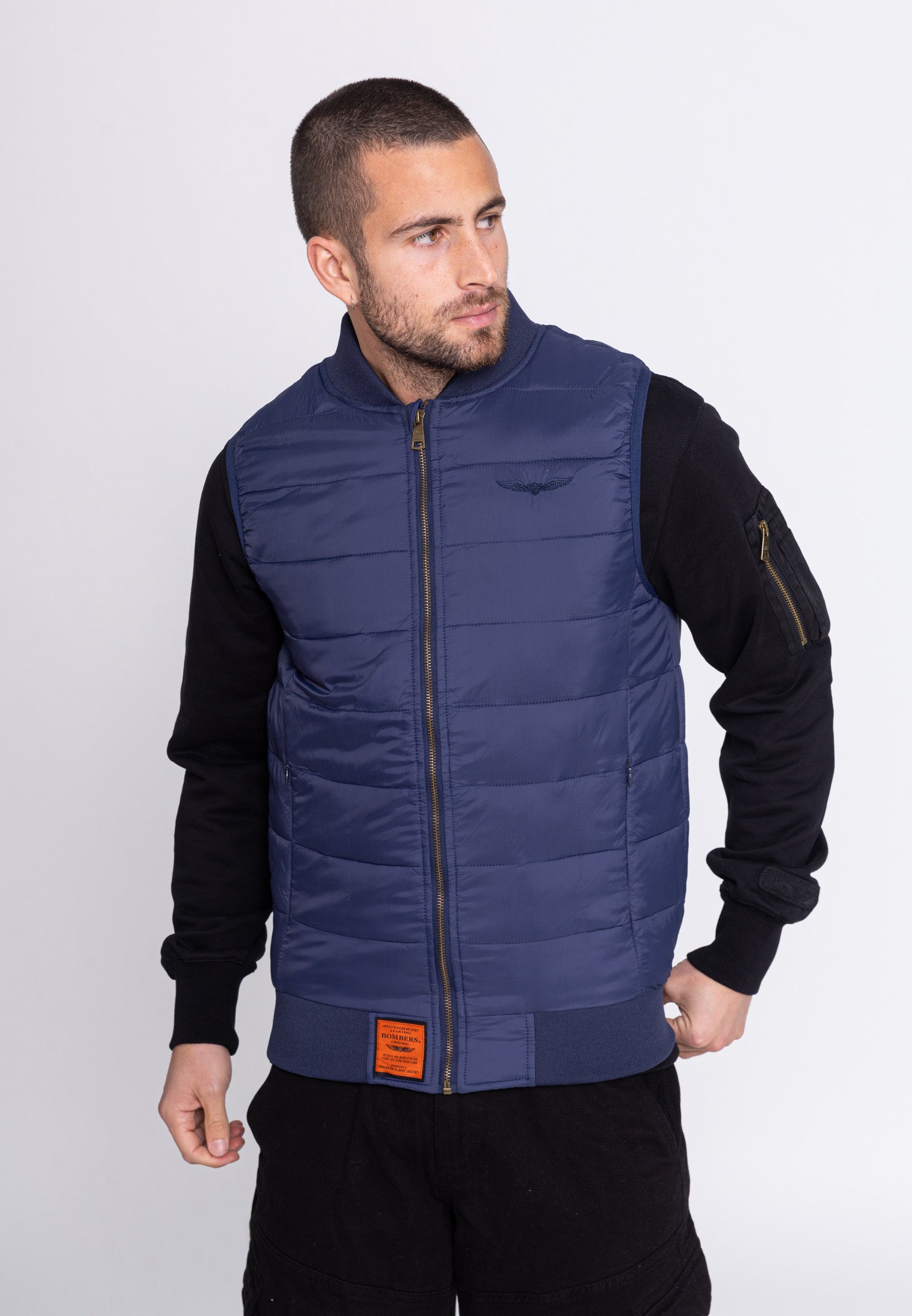 Houston M Gilet matelassé in Navy Vestes Bombers Original   