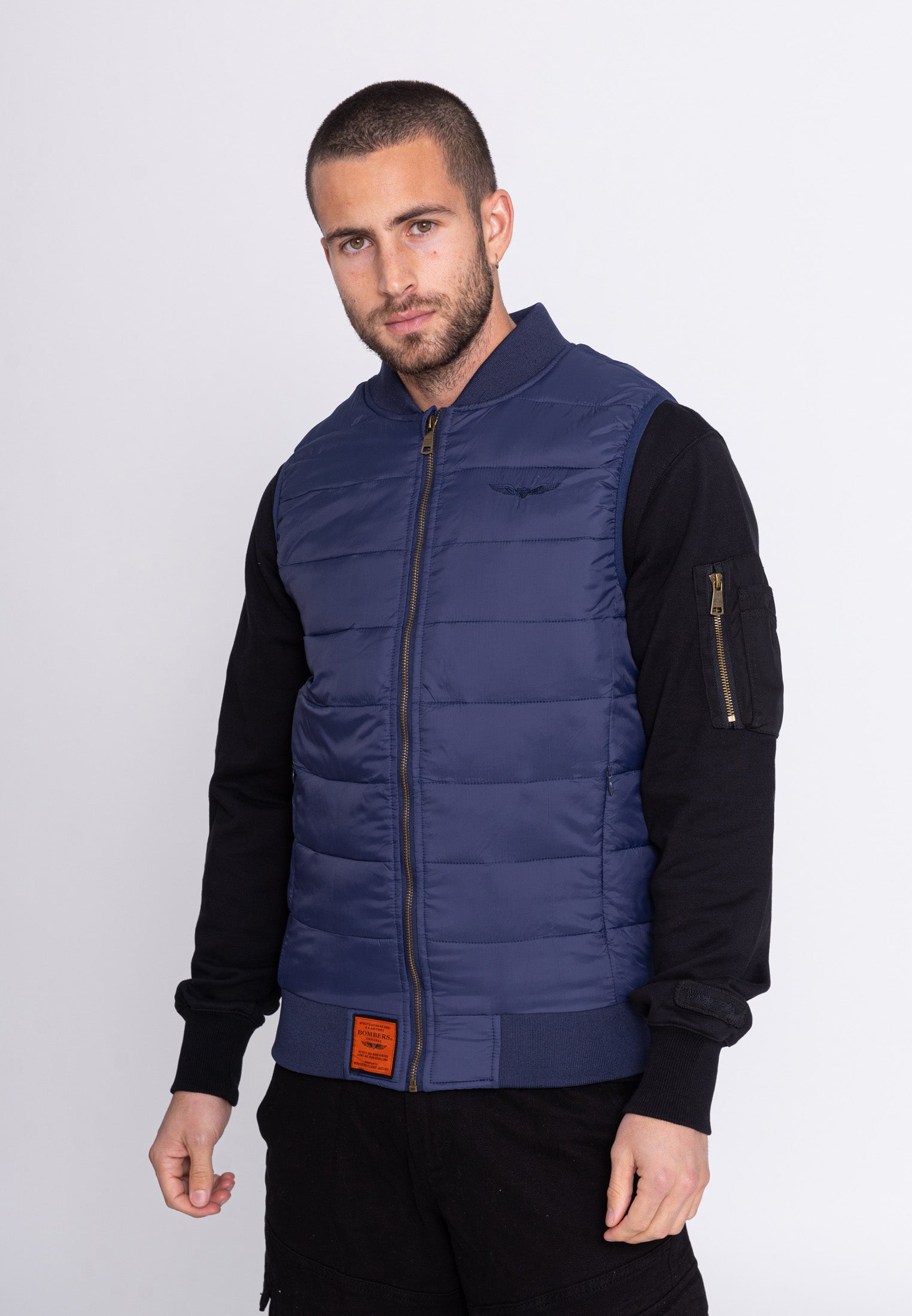 Houston M Gilet matelassé in Navy Vestes Bombers Original   