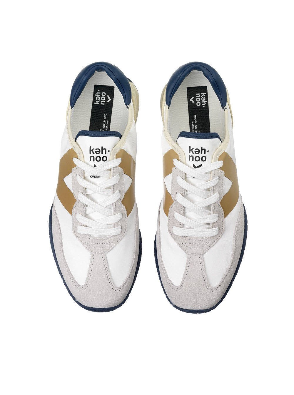 Ambassador en Blanc/Beige/Navy Baskets Keh-Noo   