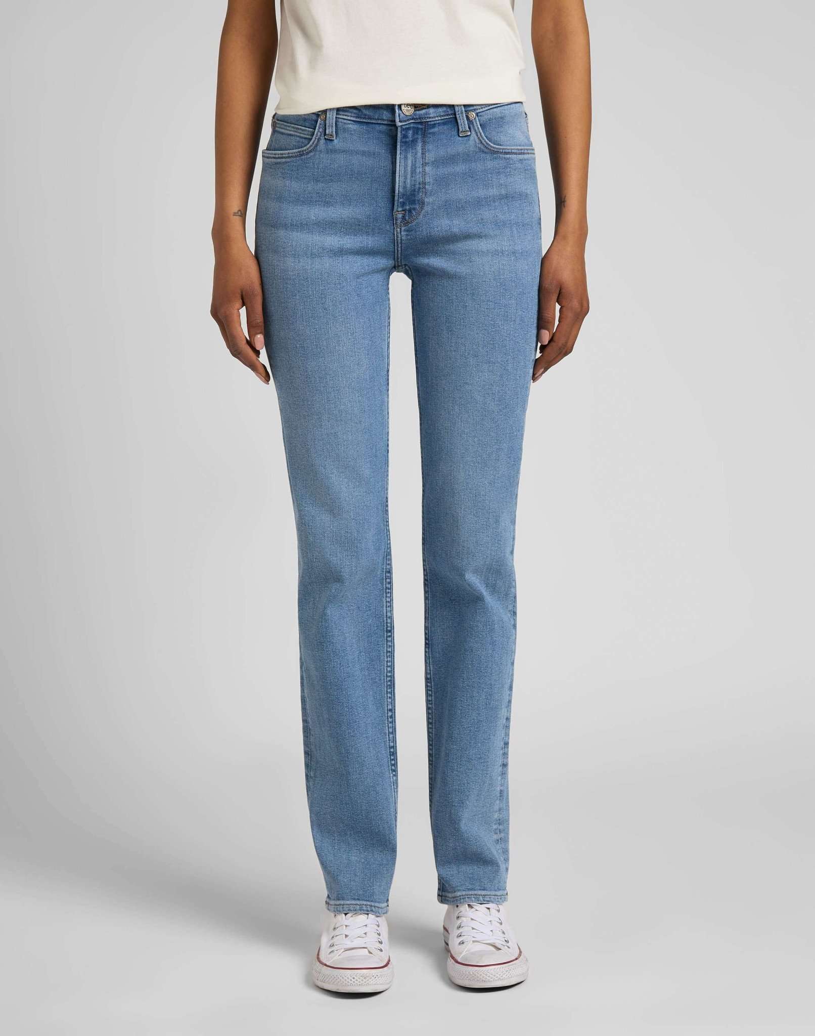 Jeans Marion Straight en Partly Cloudy Lee   