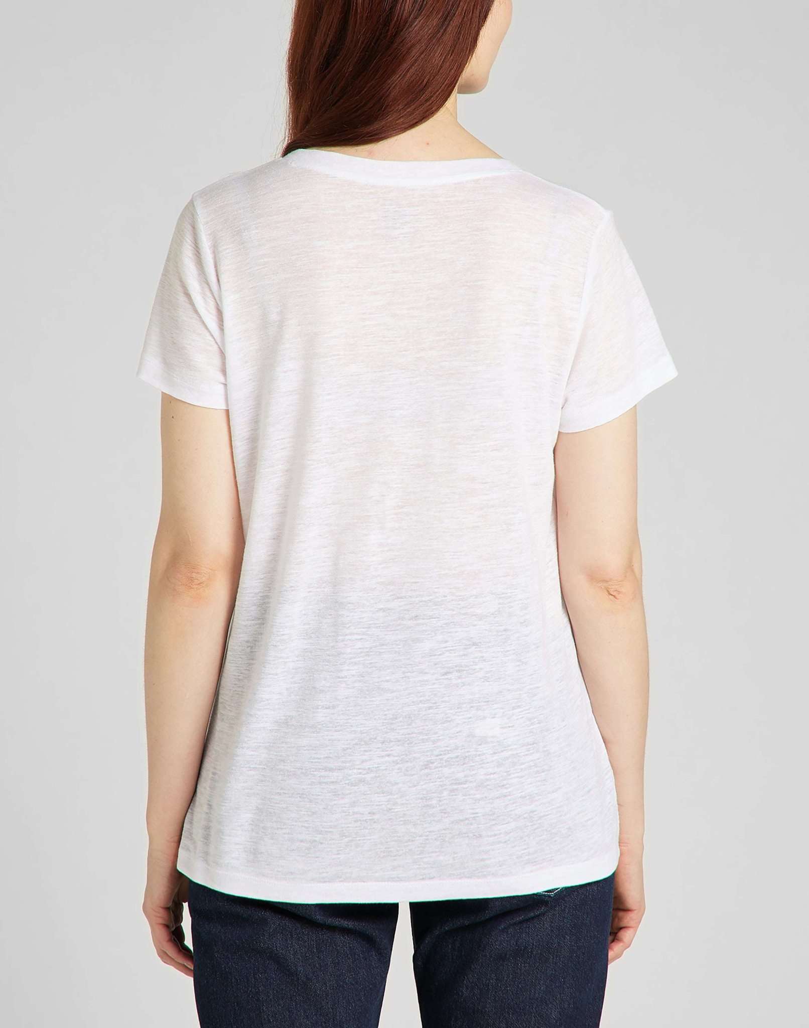 Tee shirt col en V blanc brillant T-shirts Lee   