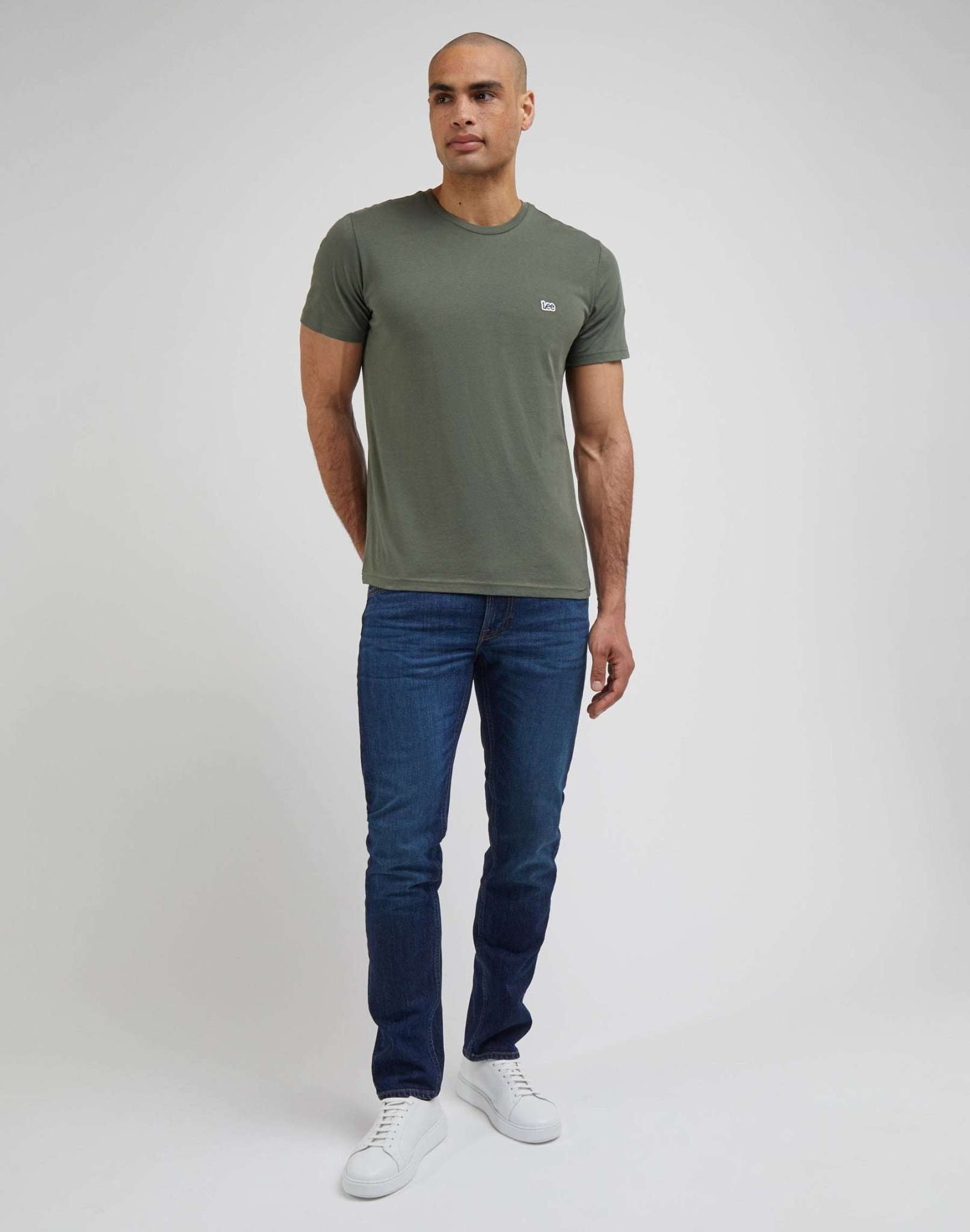 T-shirt Patch Logo dans Olive Grove T-shirts Lee   