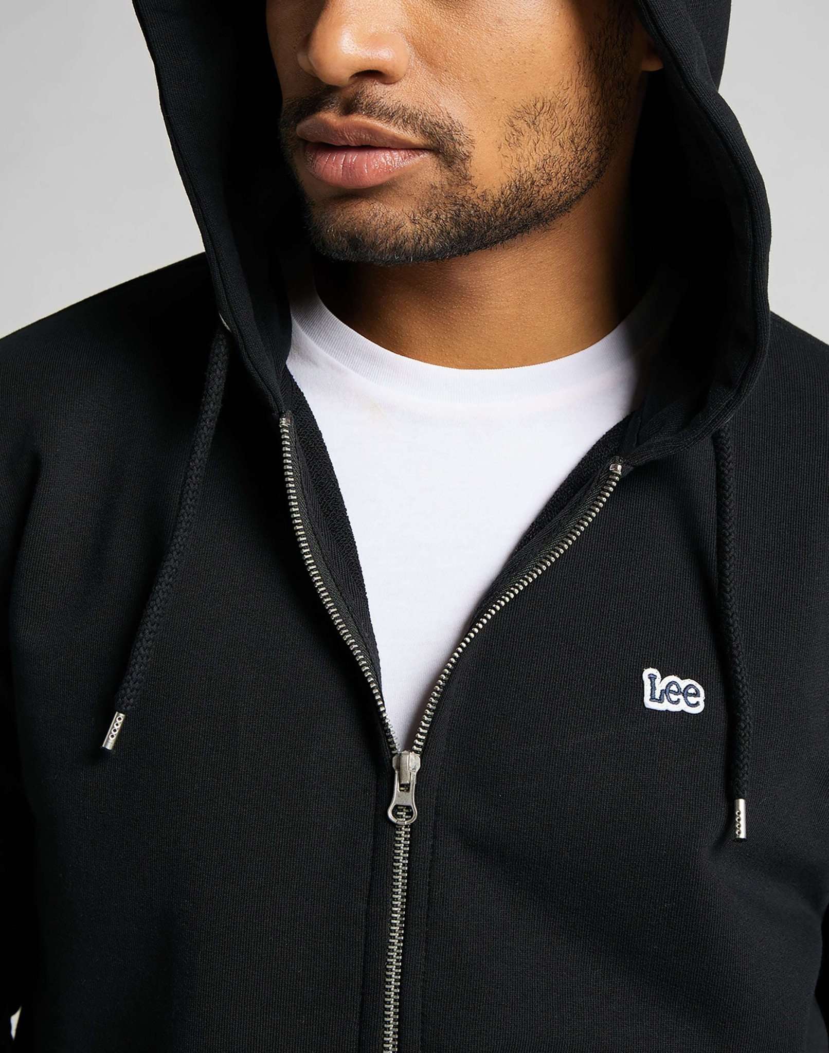 Basic Zip Through Hoodie in Black Vestes à capuche Lee   