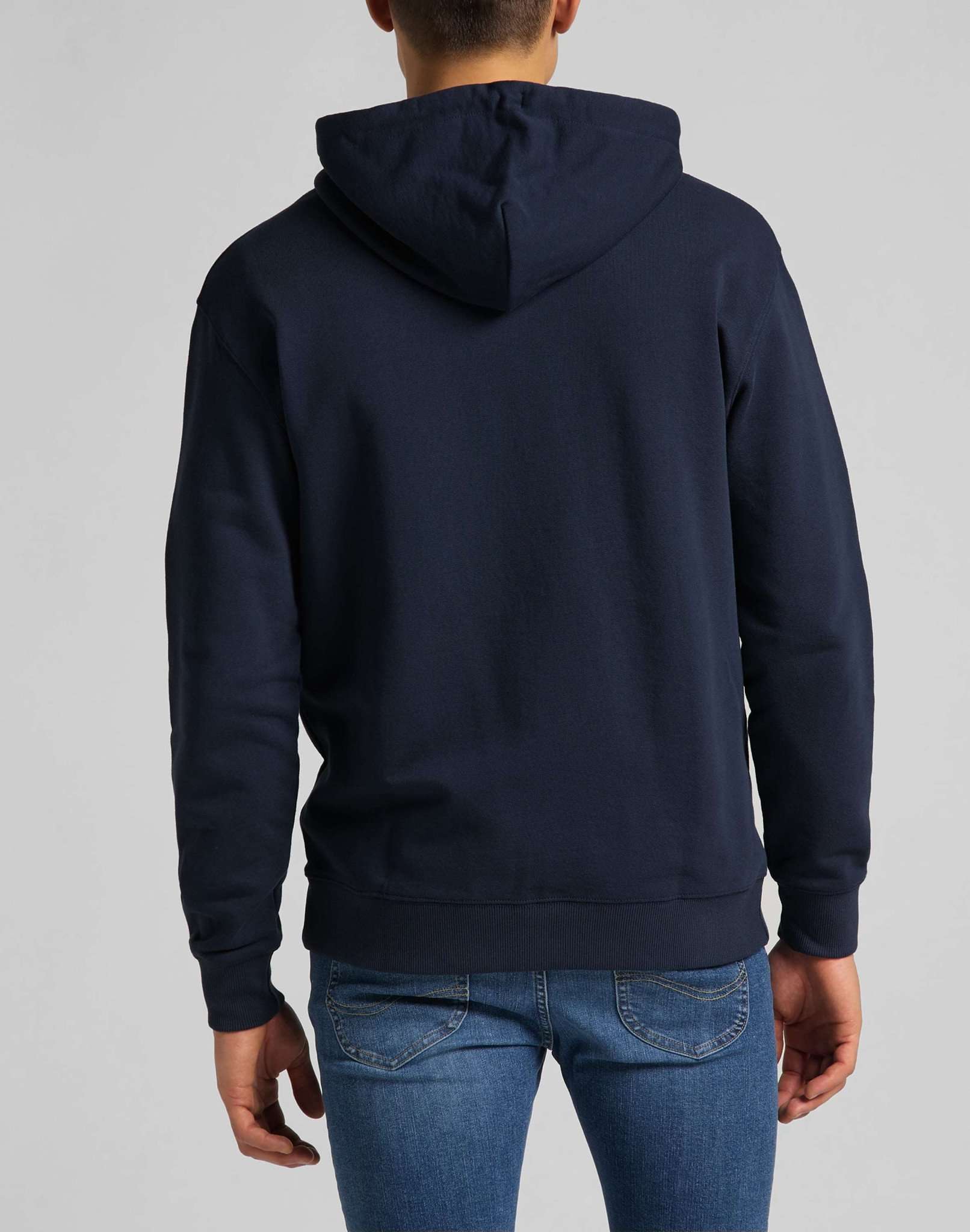 Basic Zip Through Hoodie in Navy Vestes à capuche Lee   