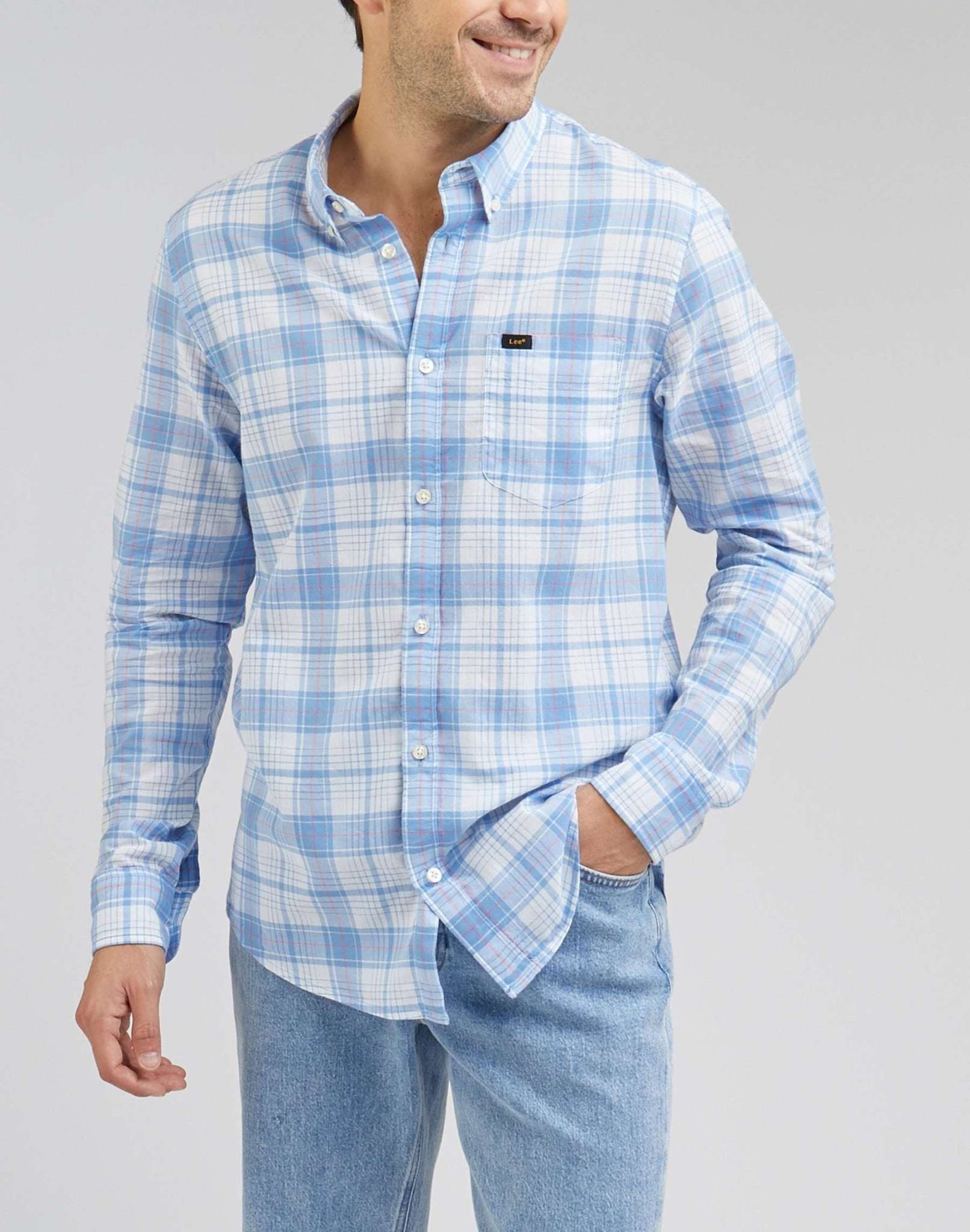 Button Down Shirt in Prep Blue Chemises Lee   