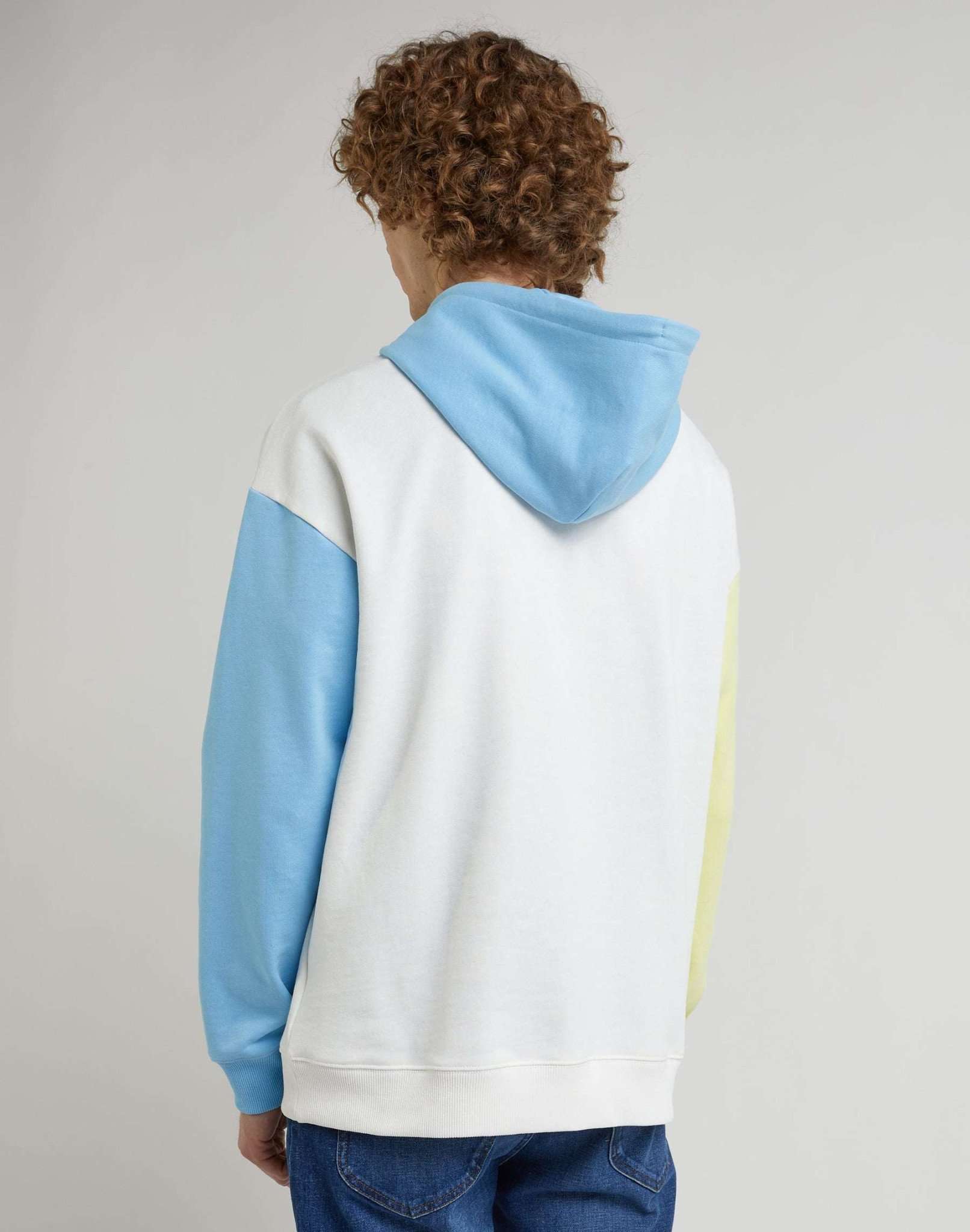 Sweat à capuche Loose Color Block en écru Lee   