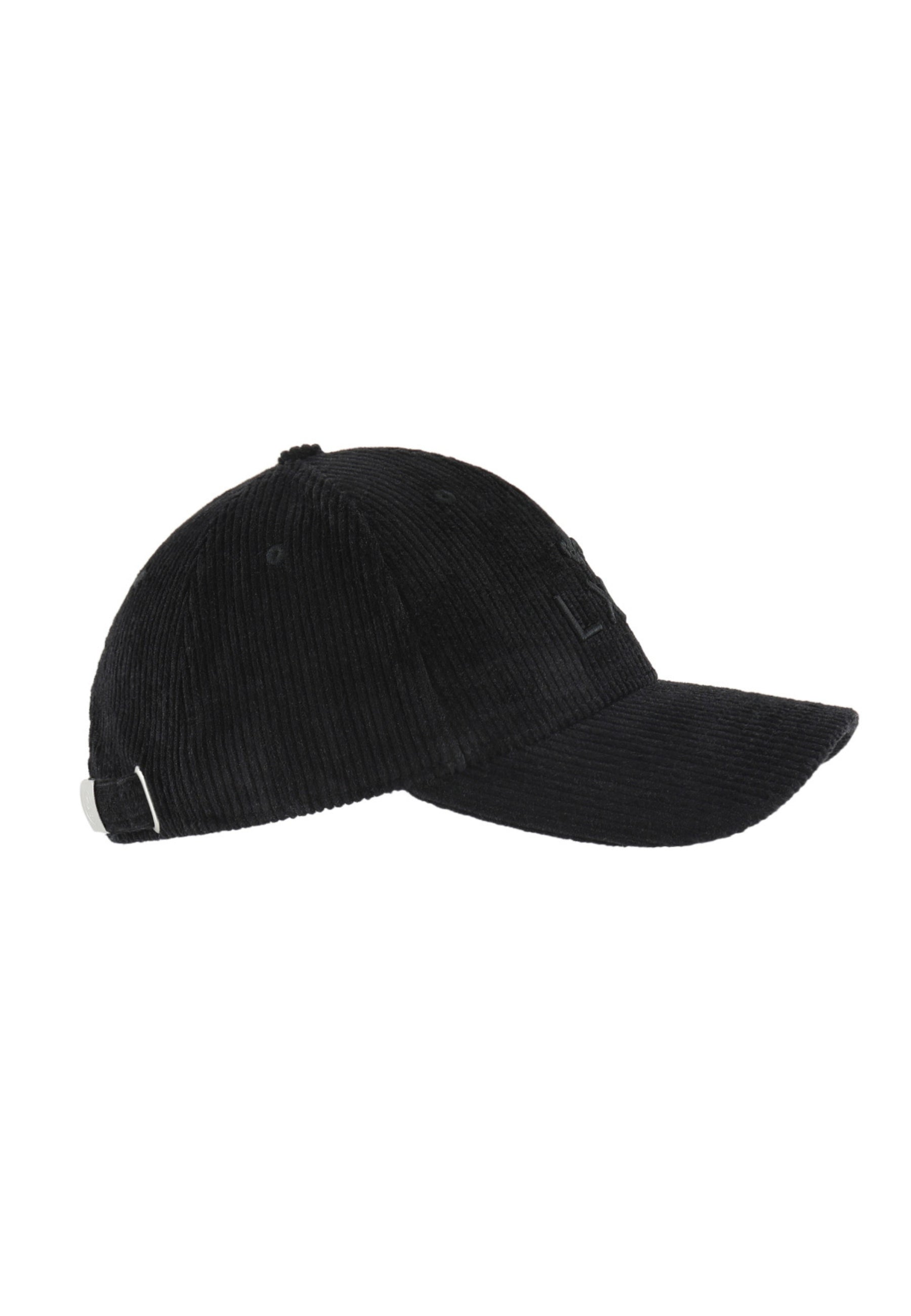 Casquette Velours Côtelé en Noir Caps LXH   