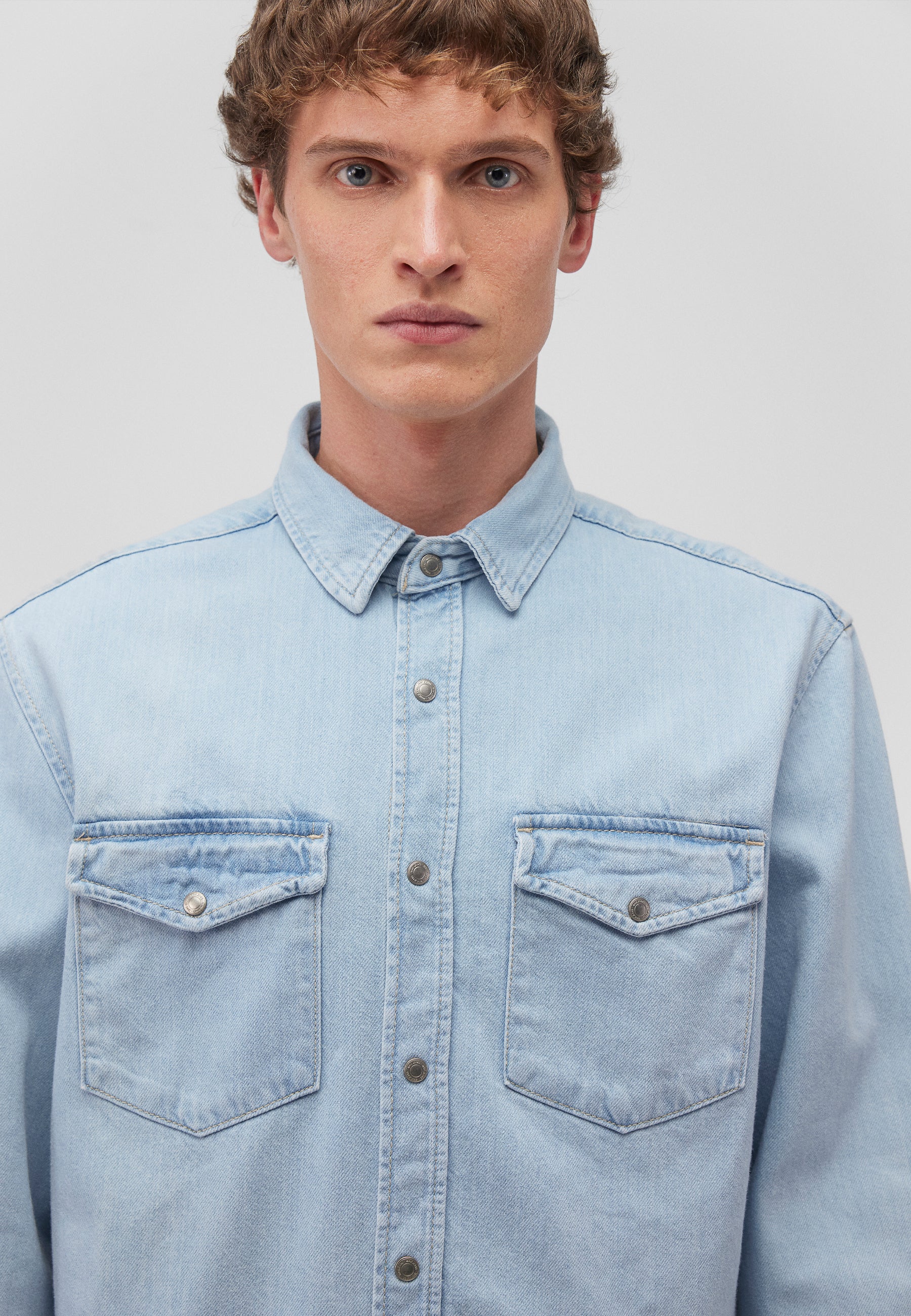 Ted in Lt Blue Denim Chemises Mavi