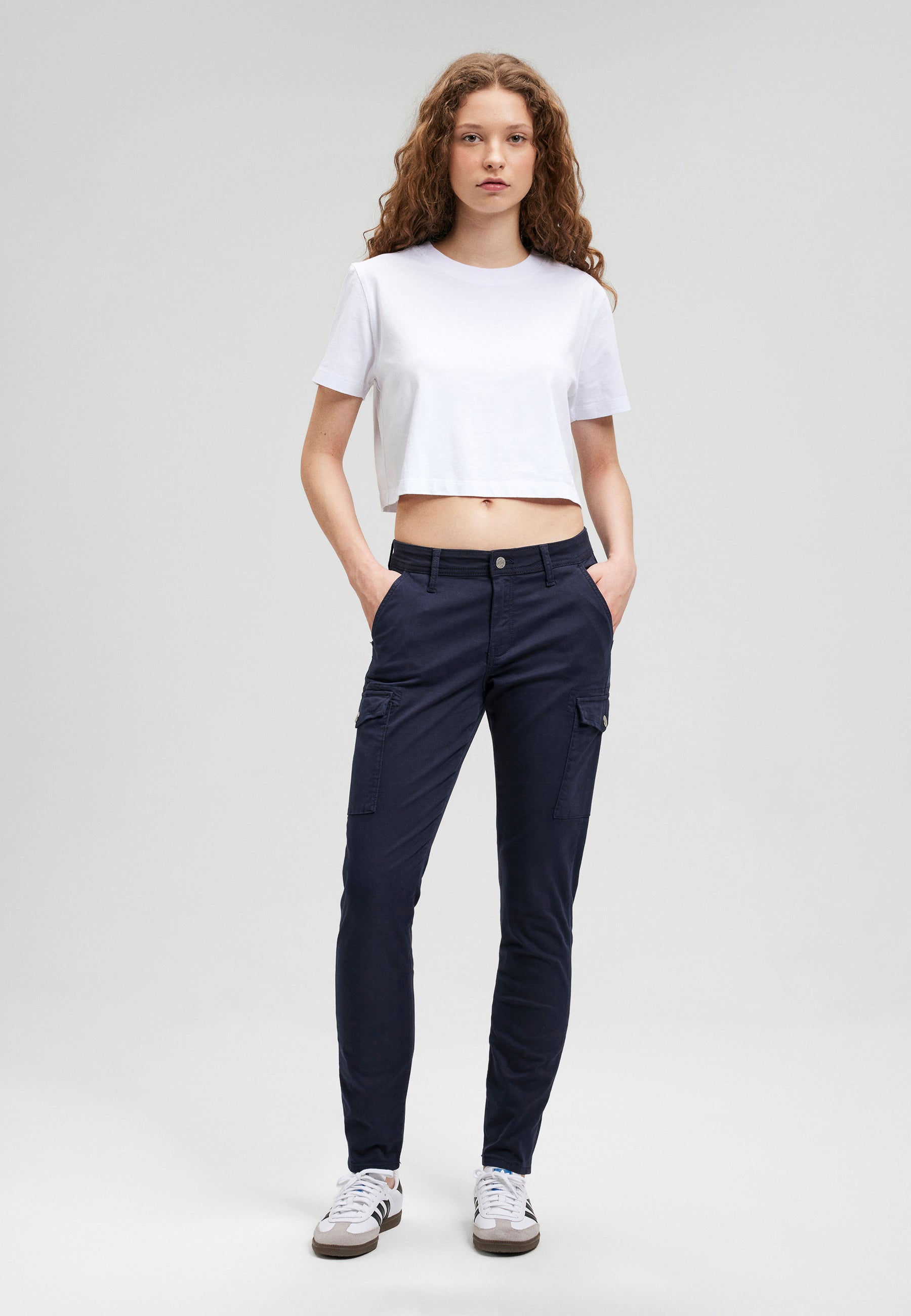 Luzi in Navy Blazer Sateen Pantalon Mavi   