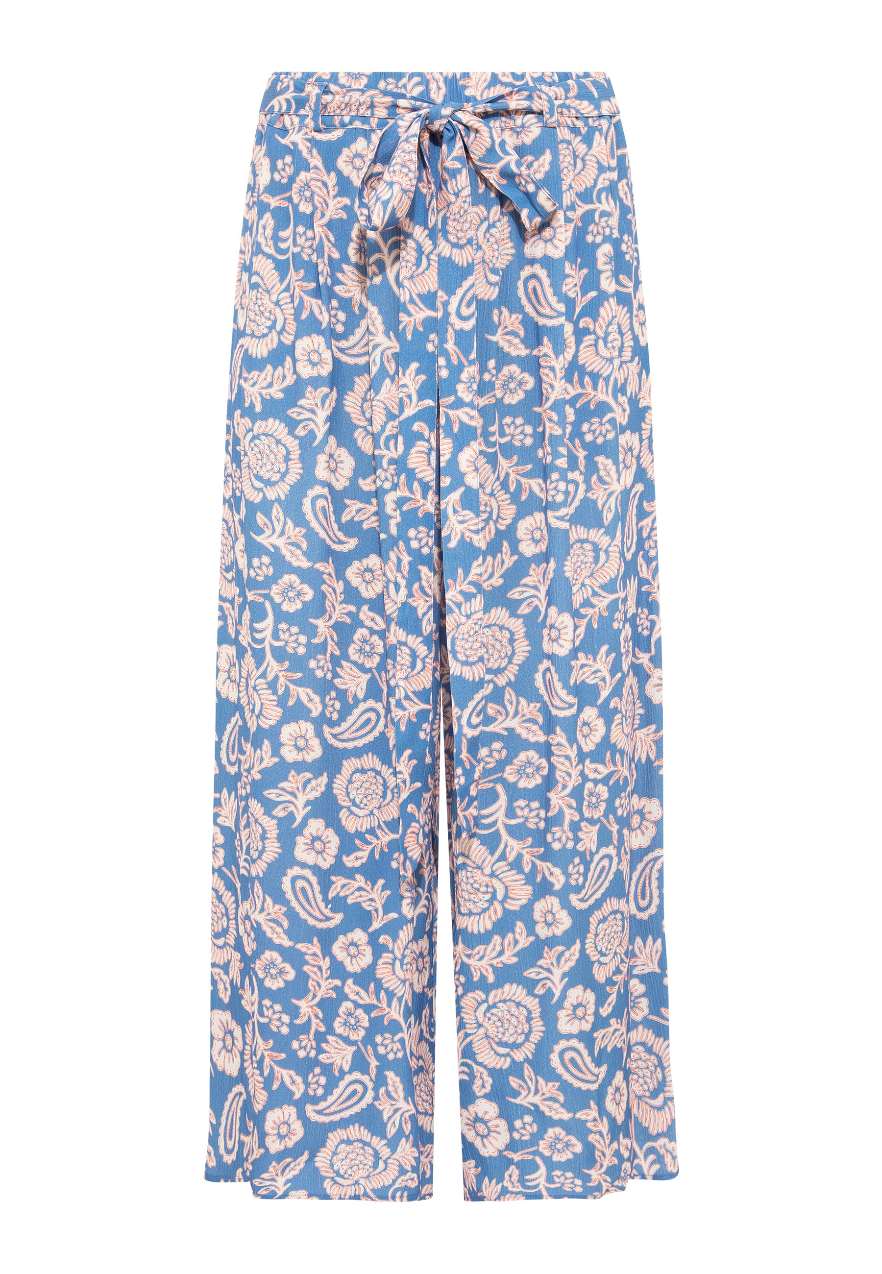 Woven Pants in Blue Paisley Print Pantalon Mavi   